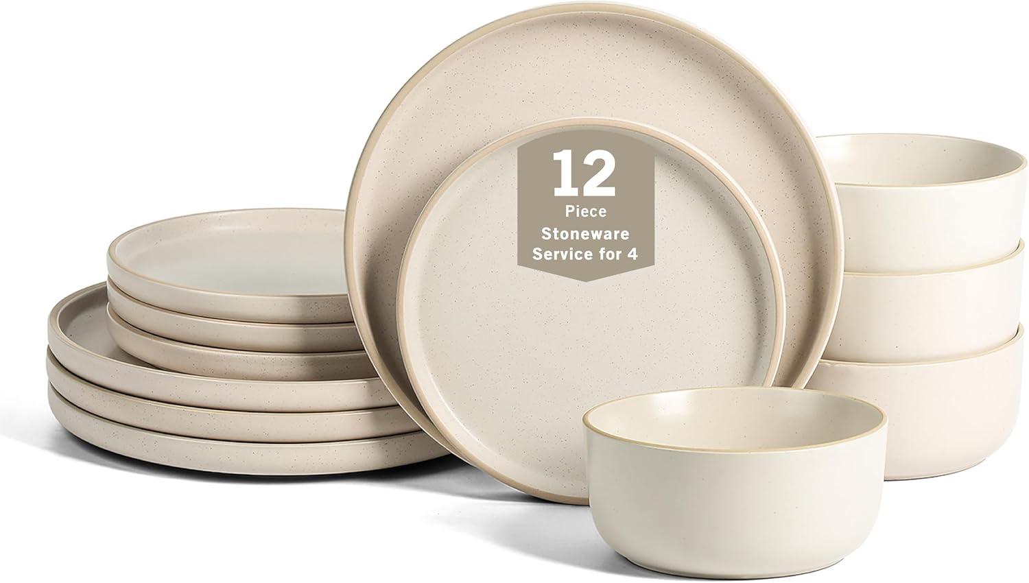 Earth & Clay Amber 12-Piece Dinnerware Set Stoneware