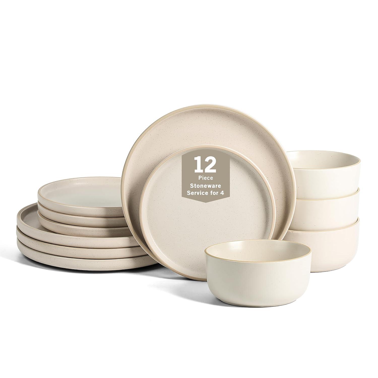 Earth & Clay Amber 12-Piece Dinnerware Set Stoneware