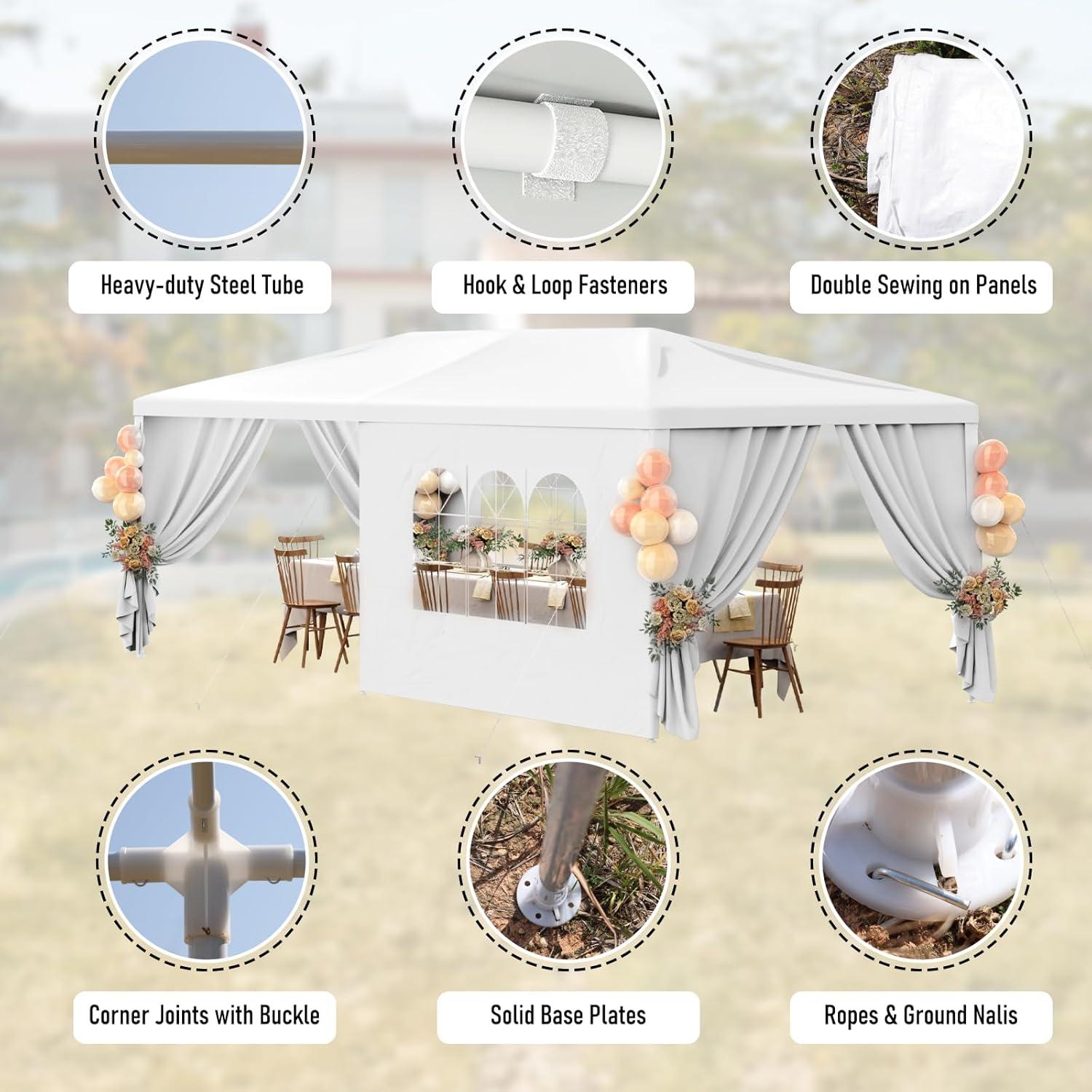 Ktaxon 10'x 20' Third Generation Gazebo Canopy Outdoor Party Wedding Tent 4 Sidewalls