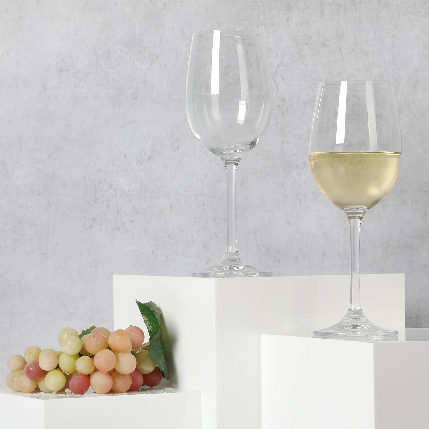 Clear 14 Oz Stemmed White Wine Glass Set of Four