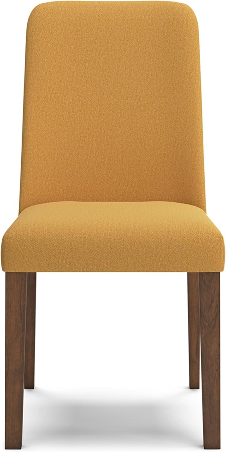 Mustard Yellow and Brown Upholstered Wood Side Chair Set