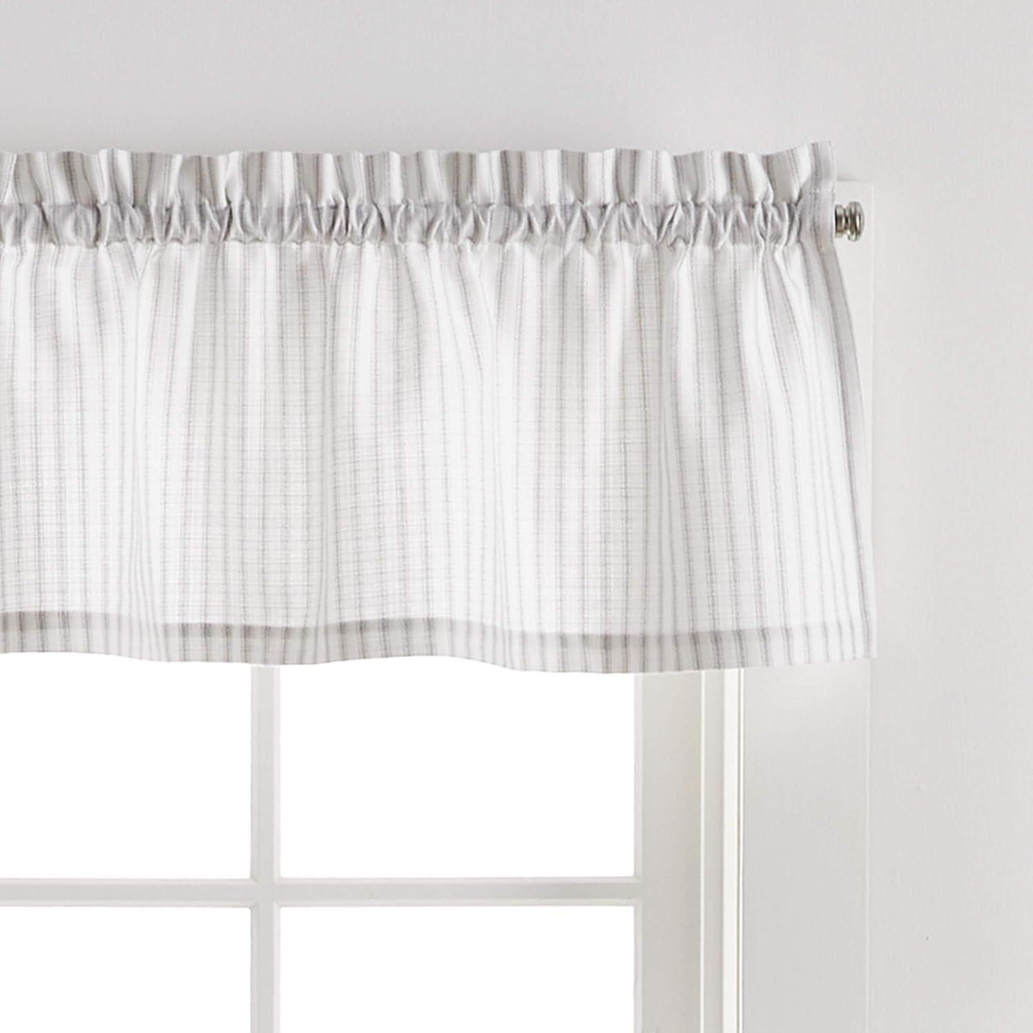 Martha Stewart Ticking Stripe Indigo Tier & Valance Set