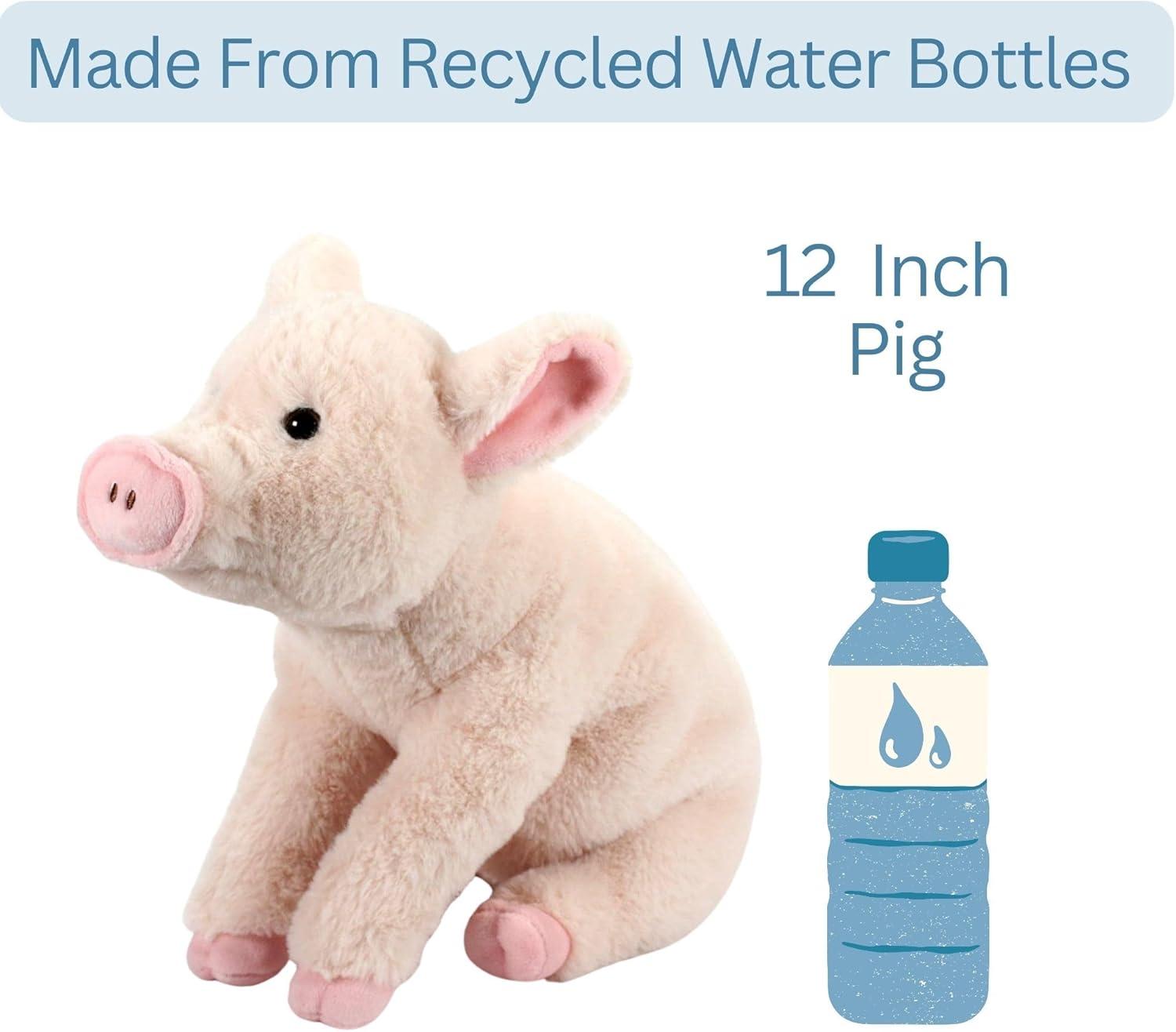 The Petting Zoo Pig Stuffed Animal Plushie, Gifts for Kids, Wild Onez Farm Animals, Pig Plush Toy 12 inches