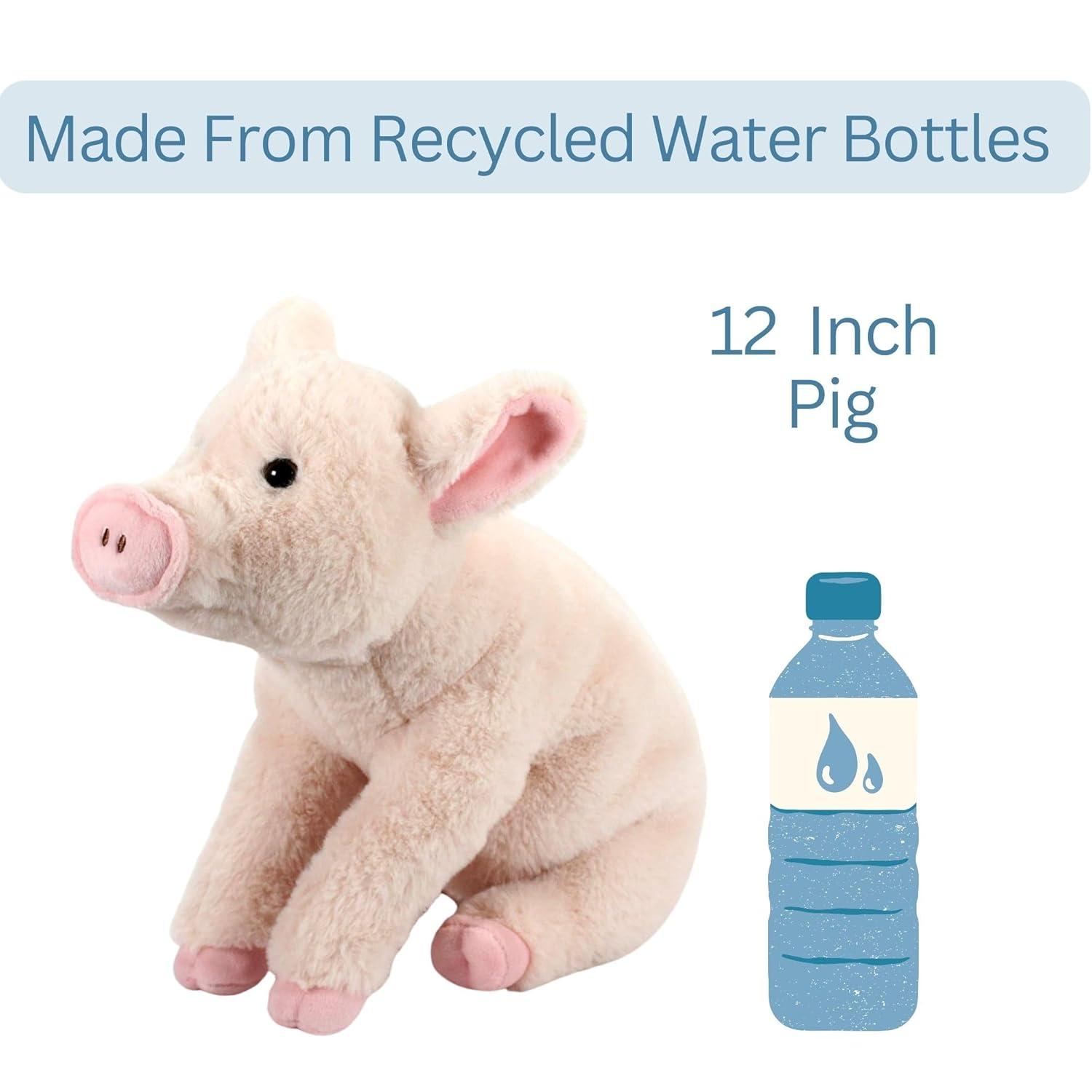 The Petting Zoo Pig Stuffed Animal Plushie, Gifts for Kids, Wild Onez Farm Animals, Pig Plush Toy 12 inches