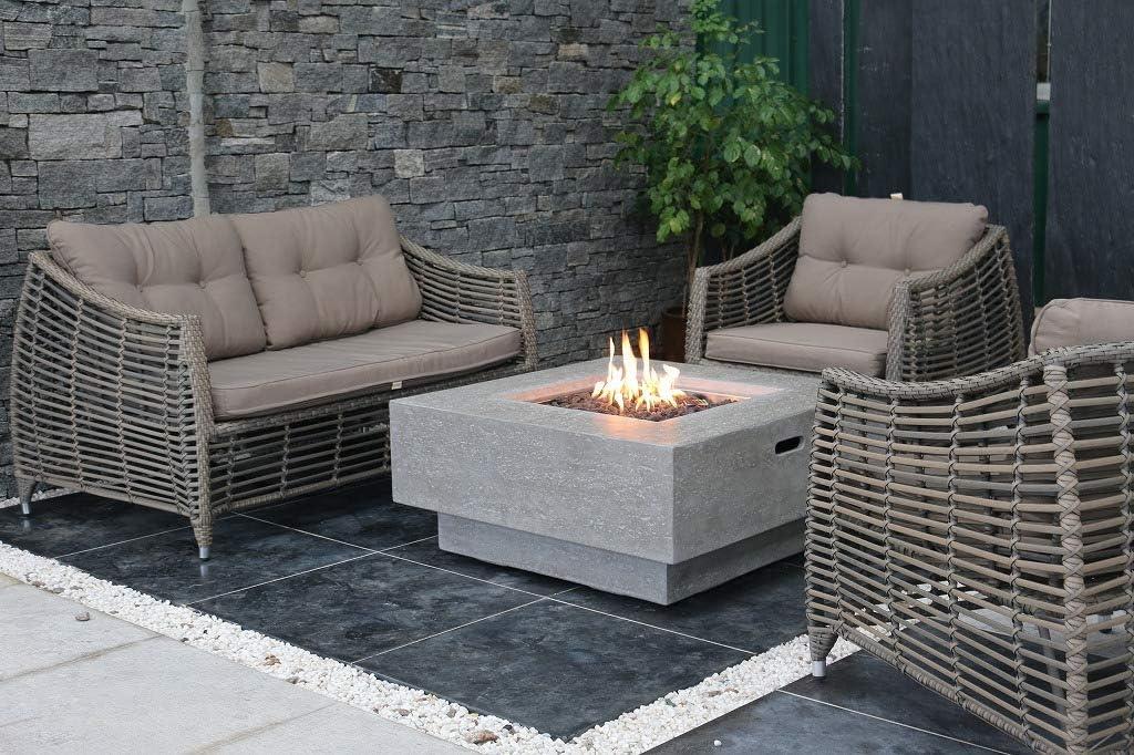 Elementi Manhattan Concrete Outdoor 45,000 BTU Liquid Propane Fire Table