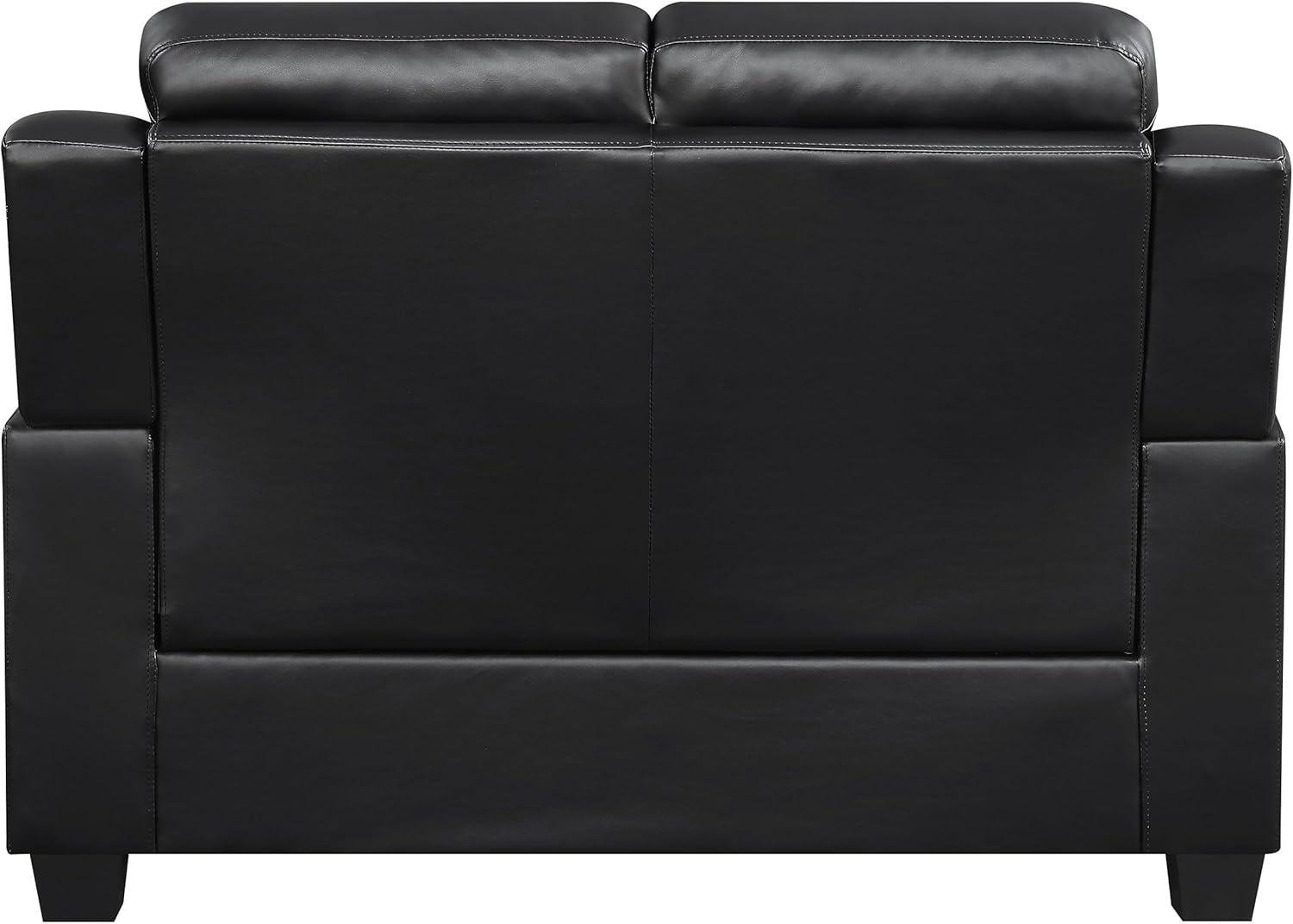 Coaster Leather Sofa Black Finish 506551