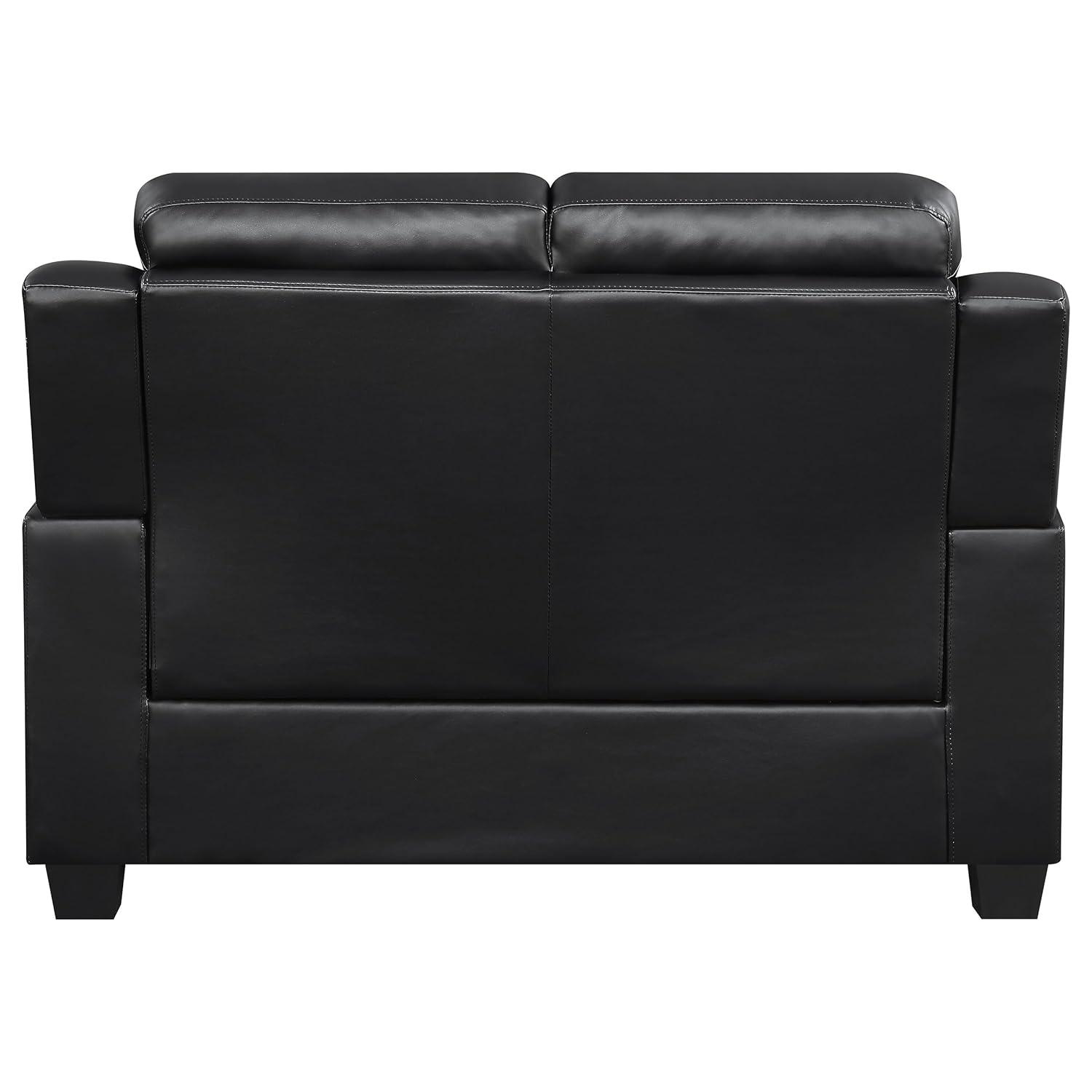 Coaster Leather Sofa Black Finish 506551