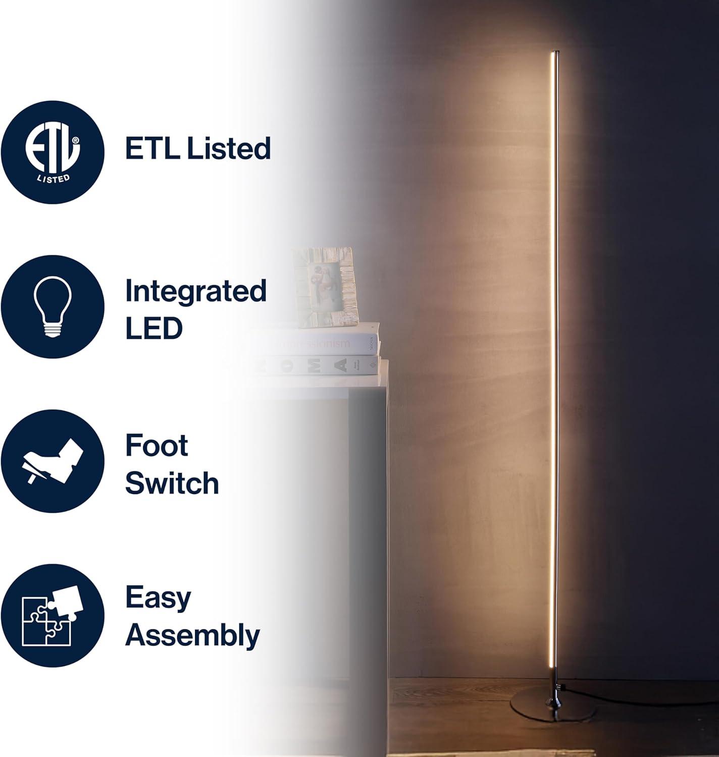 Iris 59.5 in. Chrome Integrated LED Floor Lamp