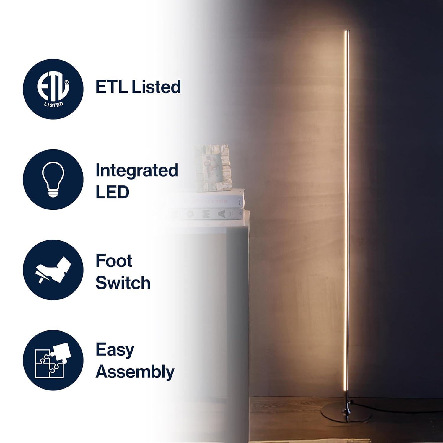 Iris 59.5 in. Chrome Integrated LED Floor Lamp