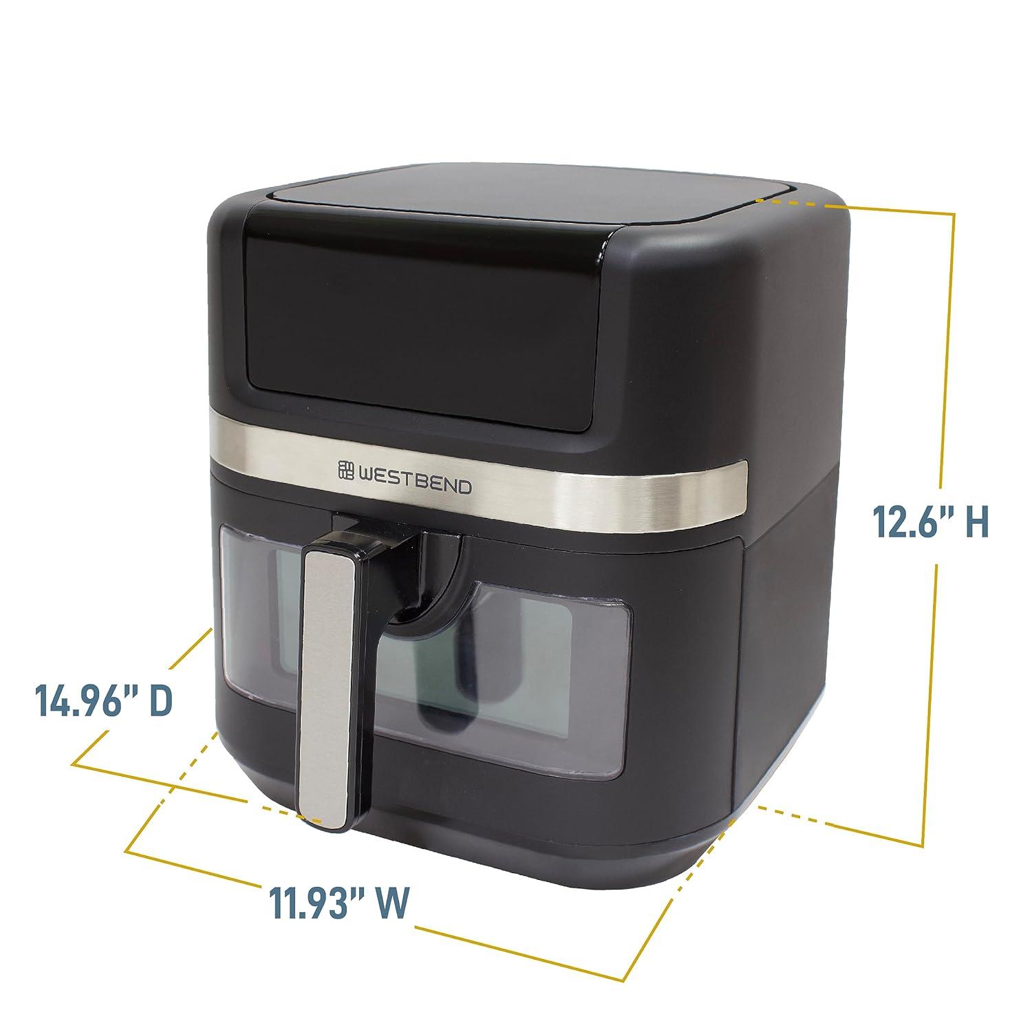 West Bend AFWB7QBK13 7 qt Air Fryer, Black with 13 One-Touch Presets