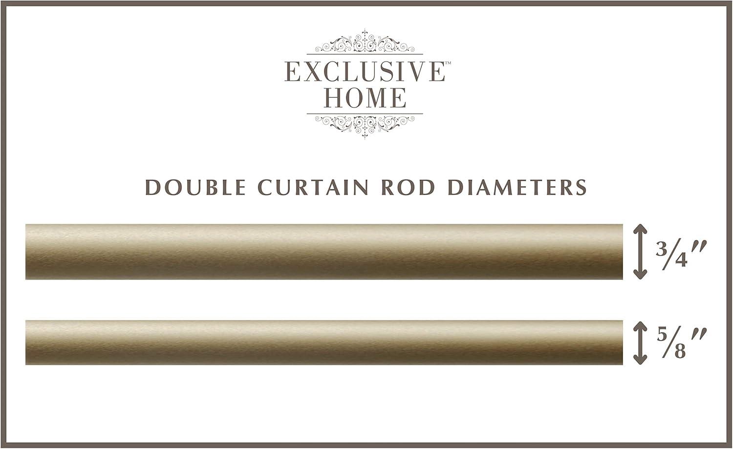 Exclusive Home Fetter Wrap Around Double Curtain Rod, Gold, 84"-120"