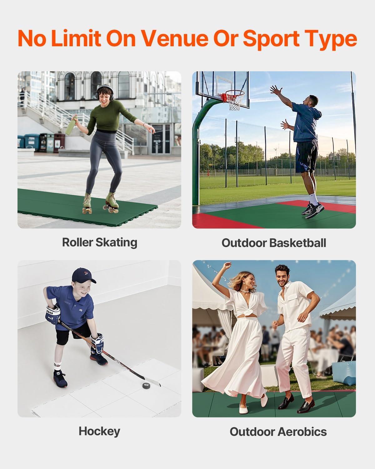 Green Interlocking Waterproof Outdoor Sports Floor Tiles