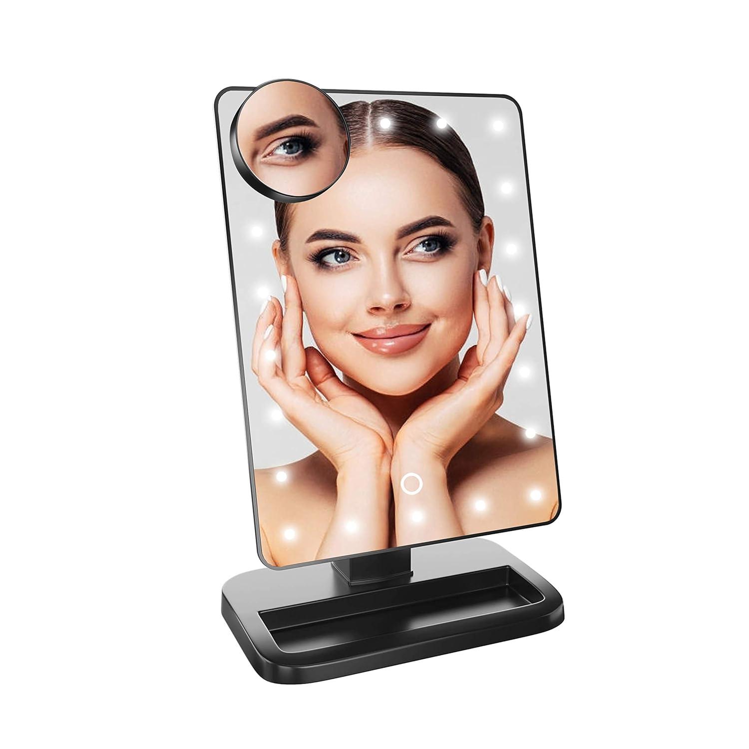 Impressions Vanity Touch XL Dimmable LED Makeup Mirror with Bluetooth Black