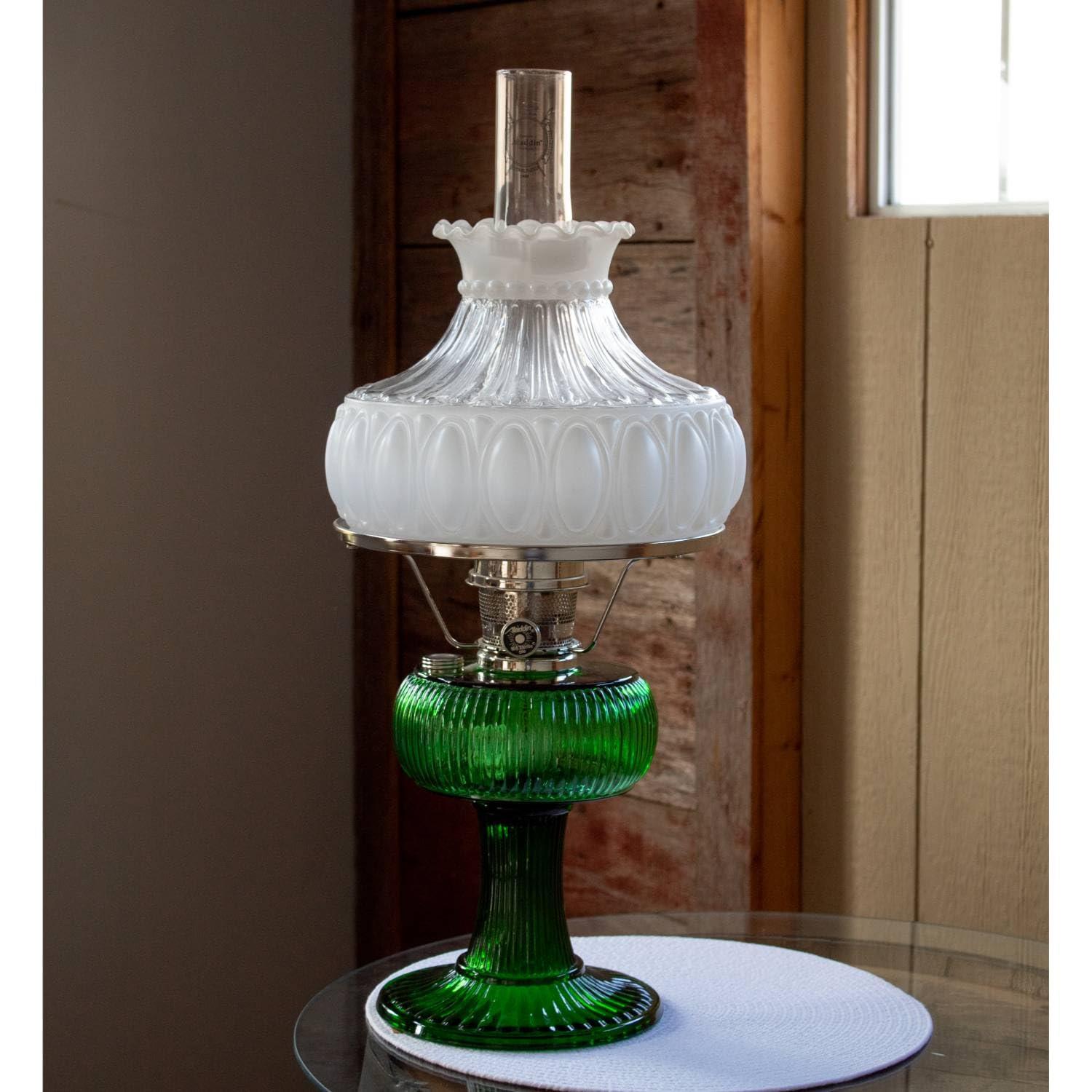 Aladdin Oil Lamp Glass Shade Fits 10 in Shade Ring Base, Diffuses, Softens and Disperses Light, White Frosted Glass