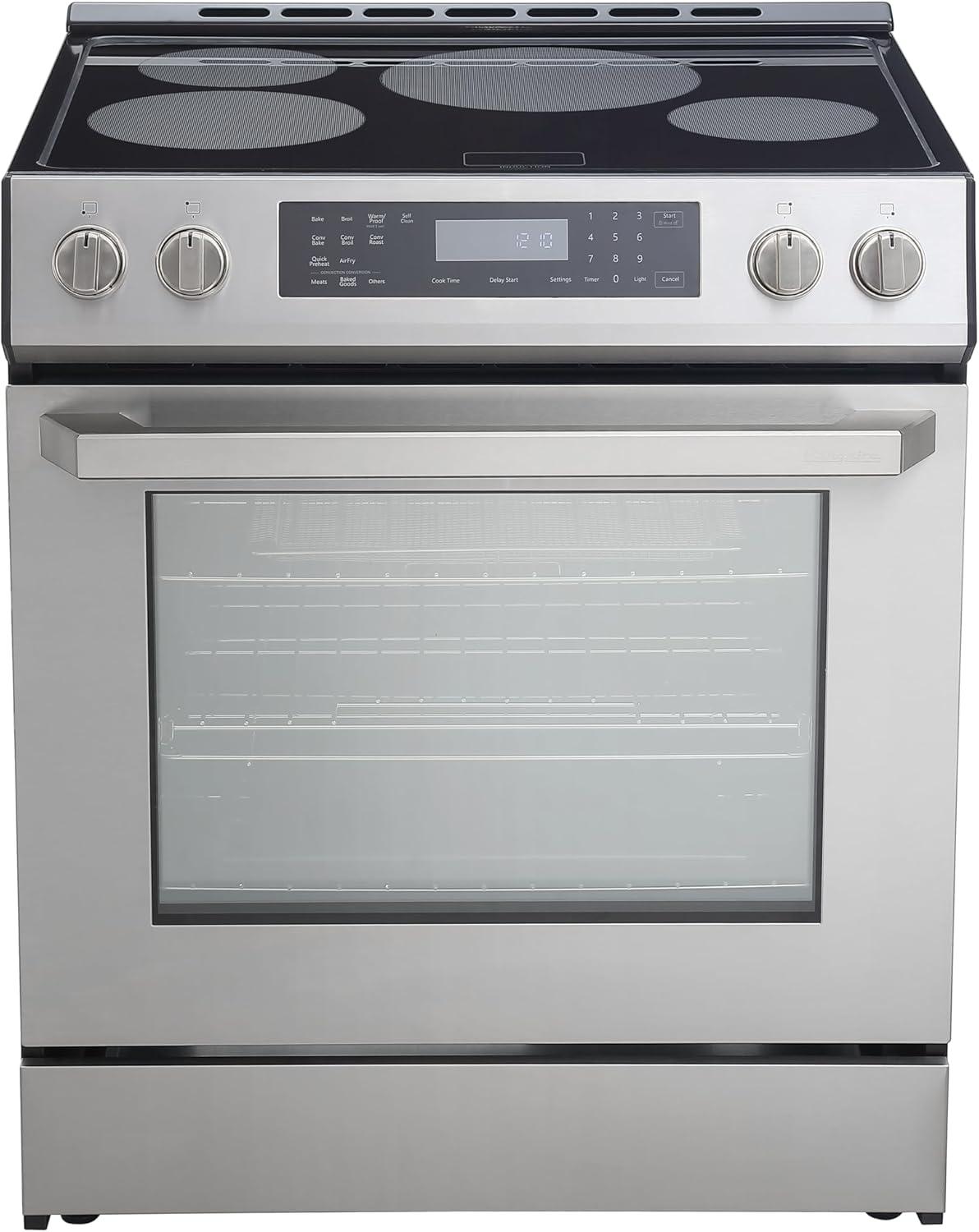 Rangaire RRI303GS 30" Glass Touch Induction Range Oven - Stainless Steel, Induction Burners, True Convection, Self Cleaning, Easy Reach Racks