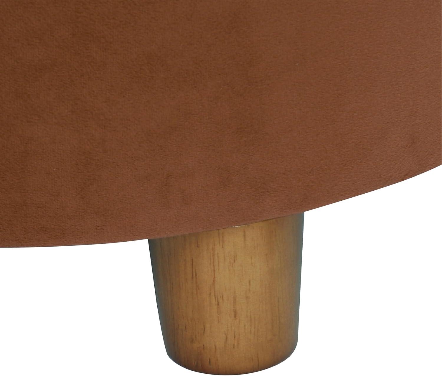 HomePop Round Storage Ottoman Spice: Upholstered Footstool with Hardwood Frame, 250lb Capacity