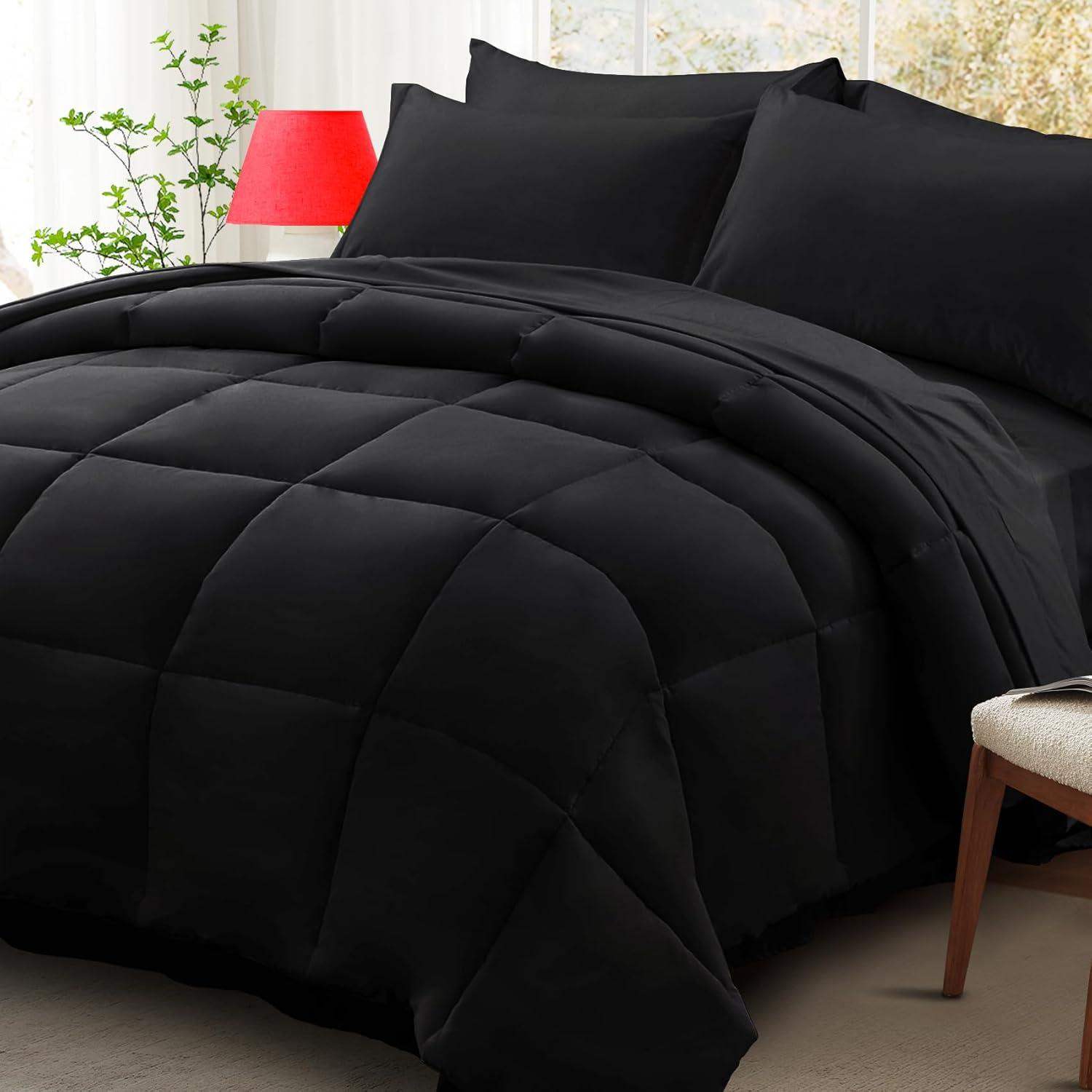 Sweet Home Collection All Season Bed-in-A-Bag 5pc/7pc Solid Color Comforter & Sheet Set Ultra Soft Bedding by Sweet Home Collection