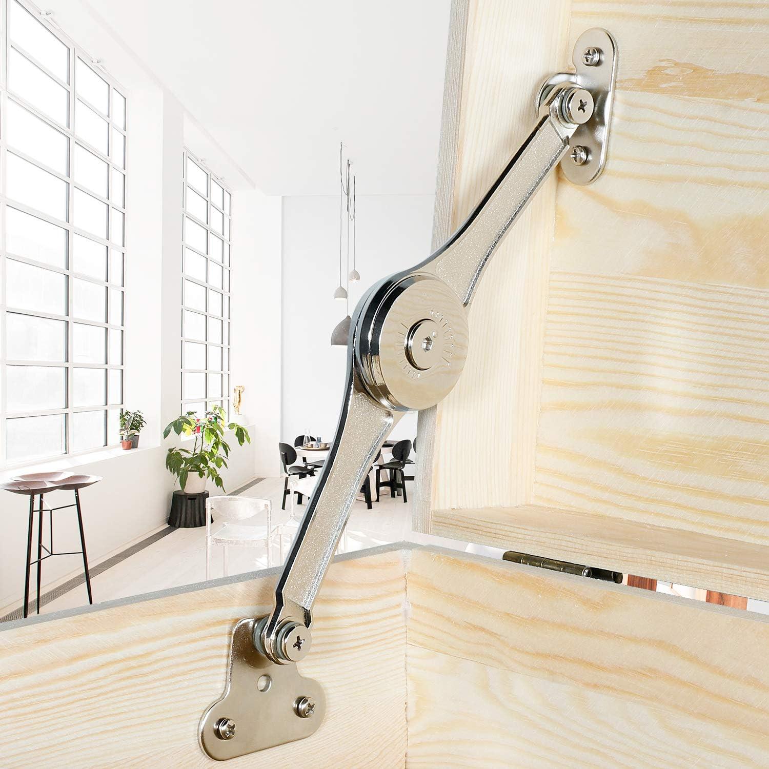 Heavy Duty Hinge Lid Support Soft Close Folding Lid Stay Hinge for Cabinet Kitchen Wardrobe Toy Chamber 2pcs