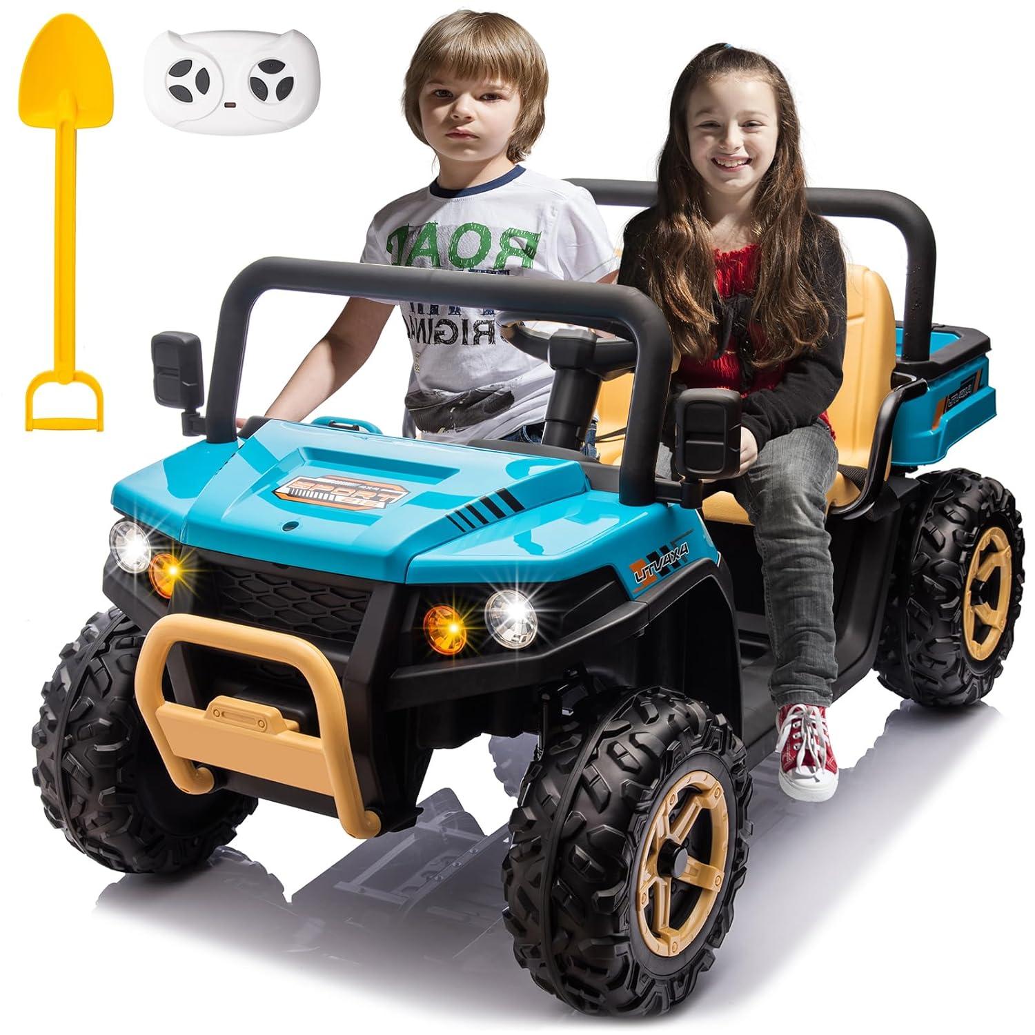 Himimi Delia Himimi 24 Voltage  Ride On Dump Truck, 2 Seater Kids UTV with Electric Dump Bed, Remote Control