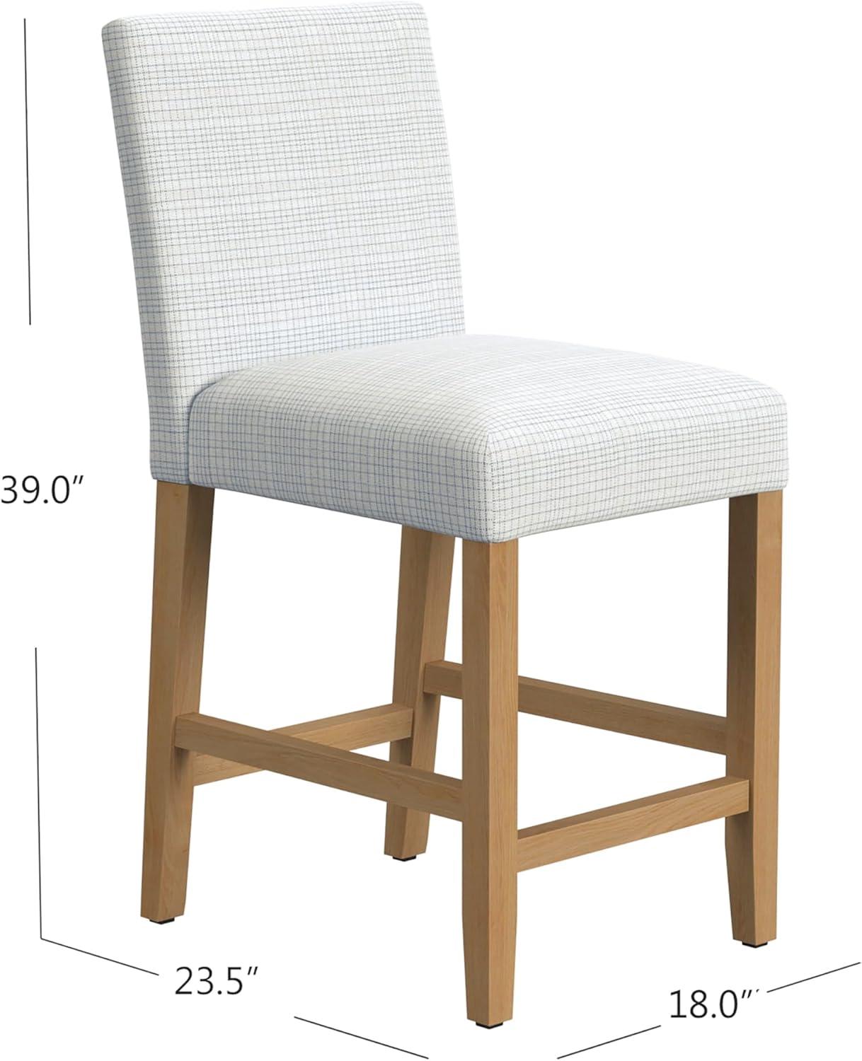 Classic Mini Grid Pattern Upholstered Counter Height Barstool - HomePop