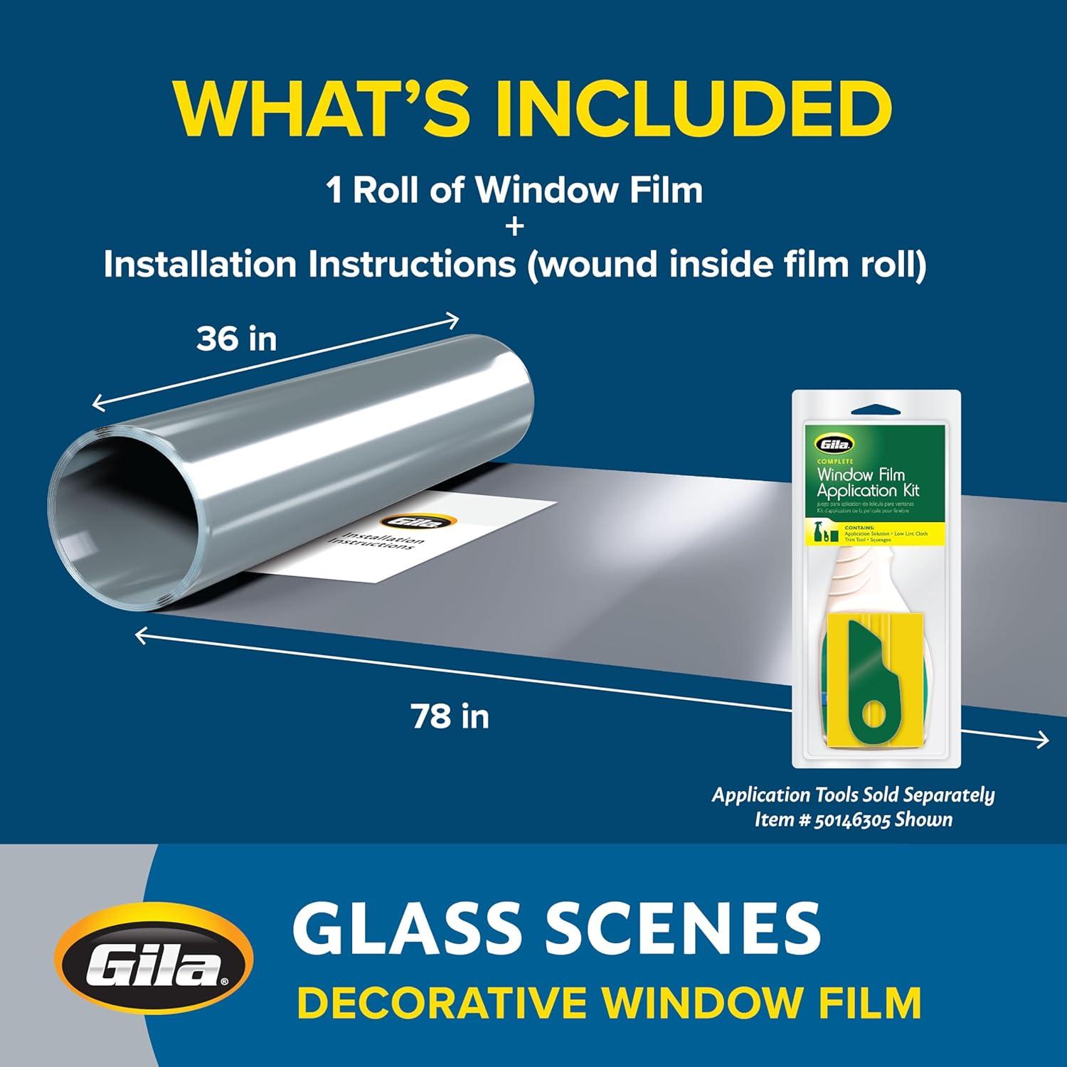 Gila® Glass Scenes Ice Forest Decorative Residential Window Film No Glue No Adhesive Static Cling DIY 3ft x 6.5ft (36in x 78in) (19.5 sq ft)