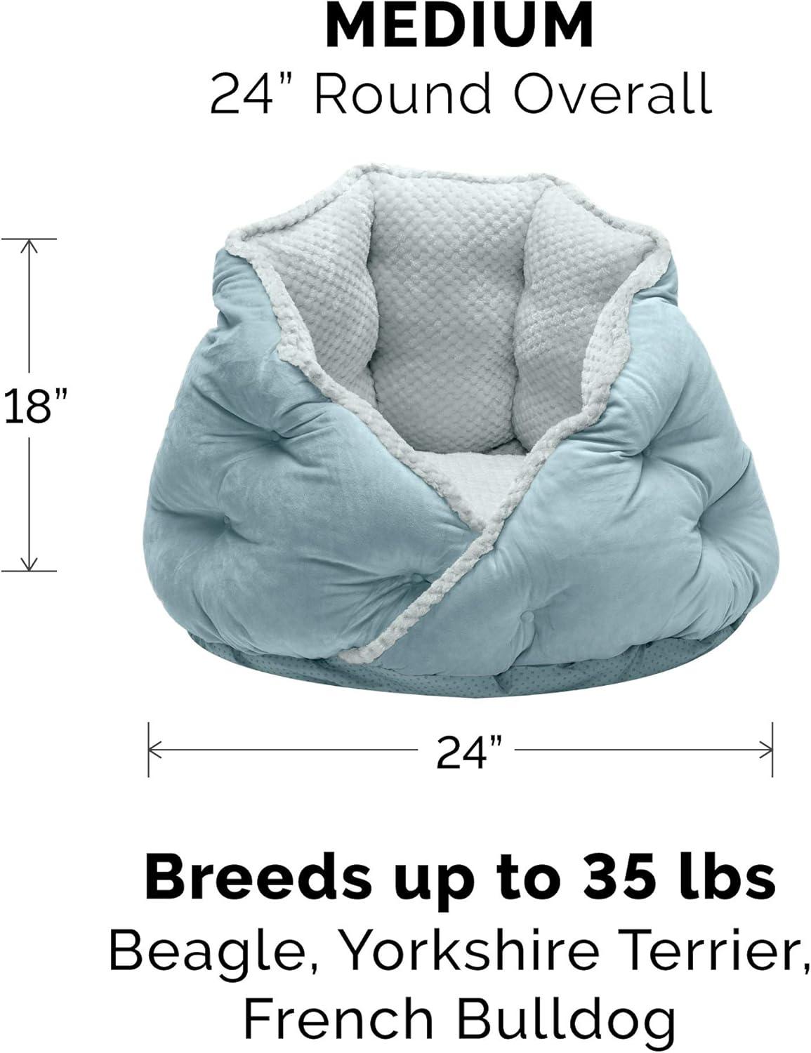 FurHaven Calming Wrap-Around Hug Small Dog and Cat Bed - Medium, Aquamarine
