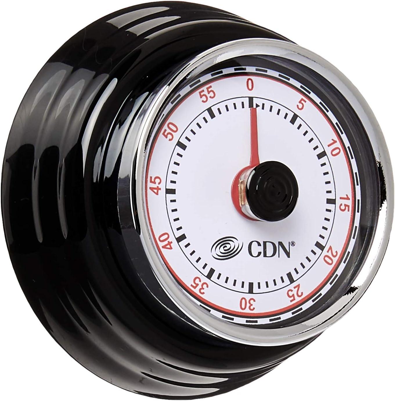 CDN MT4-BK Compact 60 Min Mechanical Timer-Black, Black