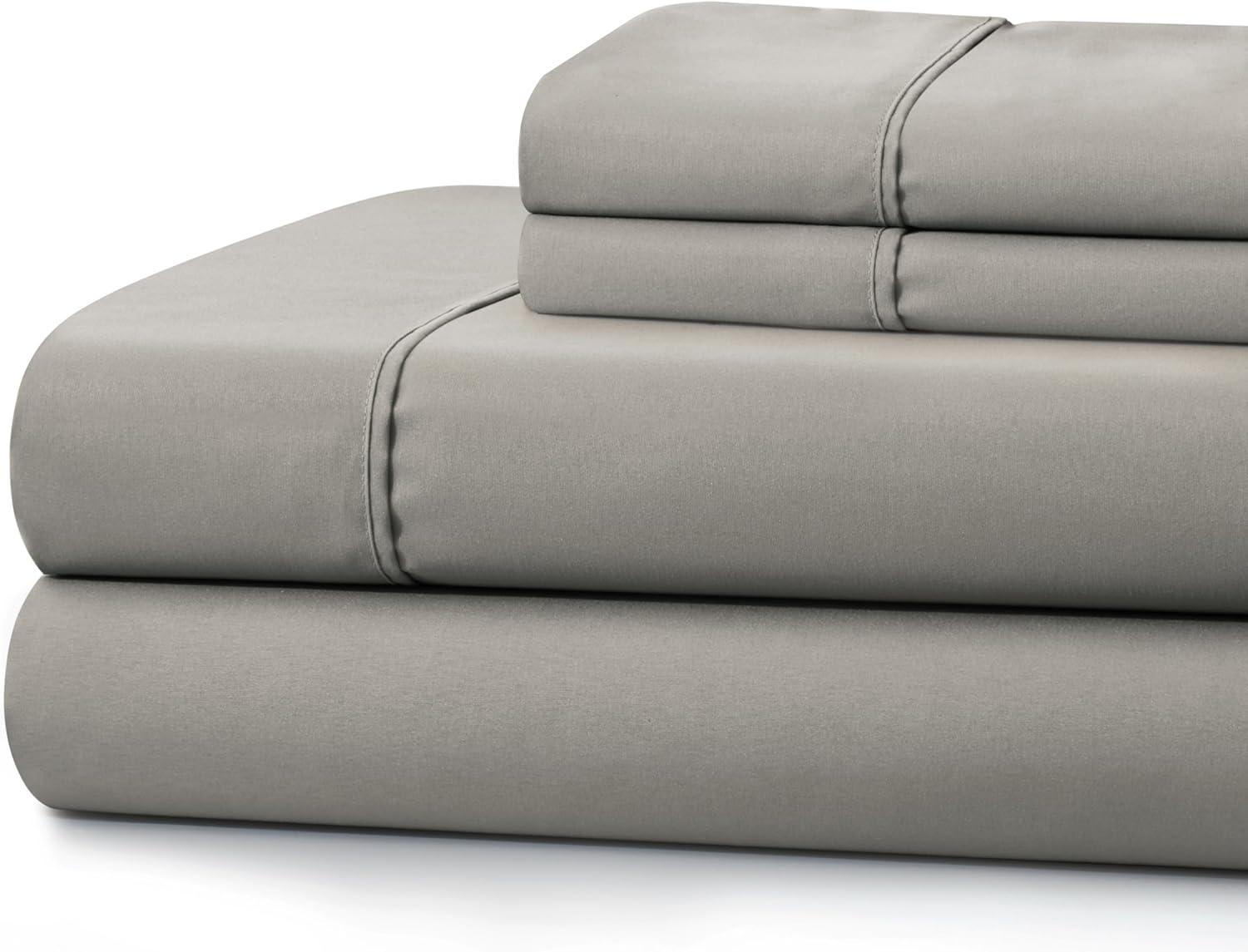 Taupe Queen Deep Pocket Satin Percale Sheet Set