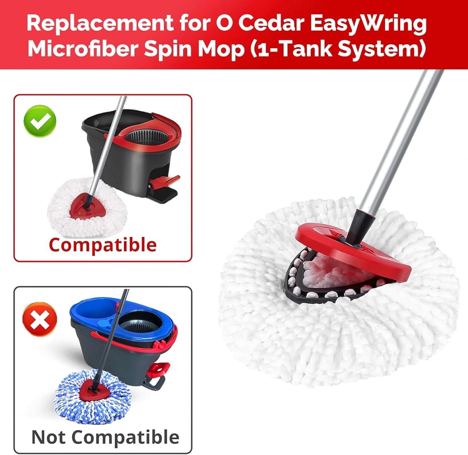 4 Pack Spin Mop Refill - Replacement Head Compatible with O Cedar, Microfiber Spin Mop Refills,clean the floor. Easy Floor Cleaning Mop Head Replacement - Bonison