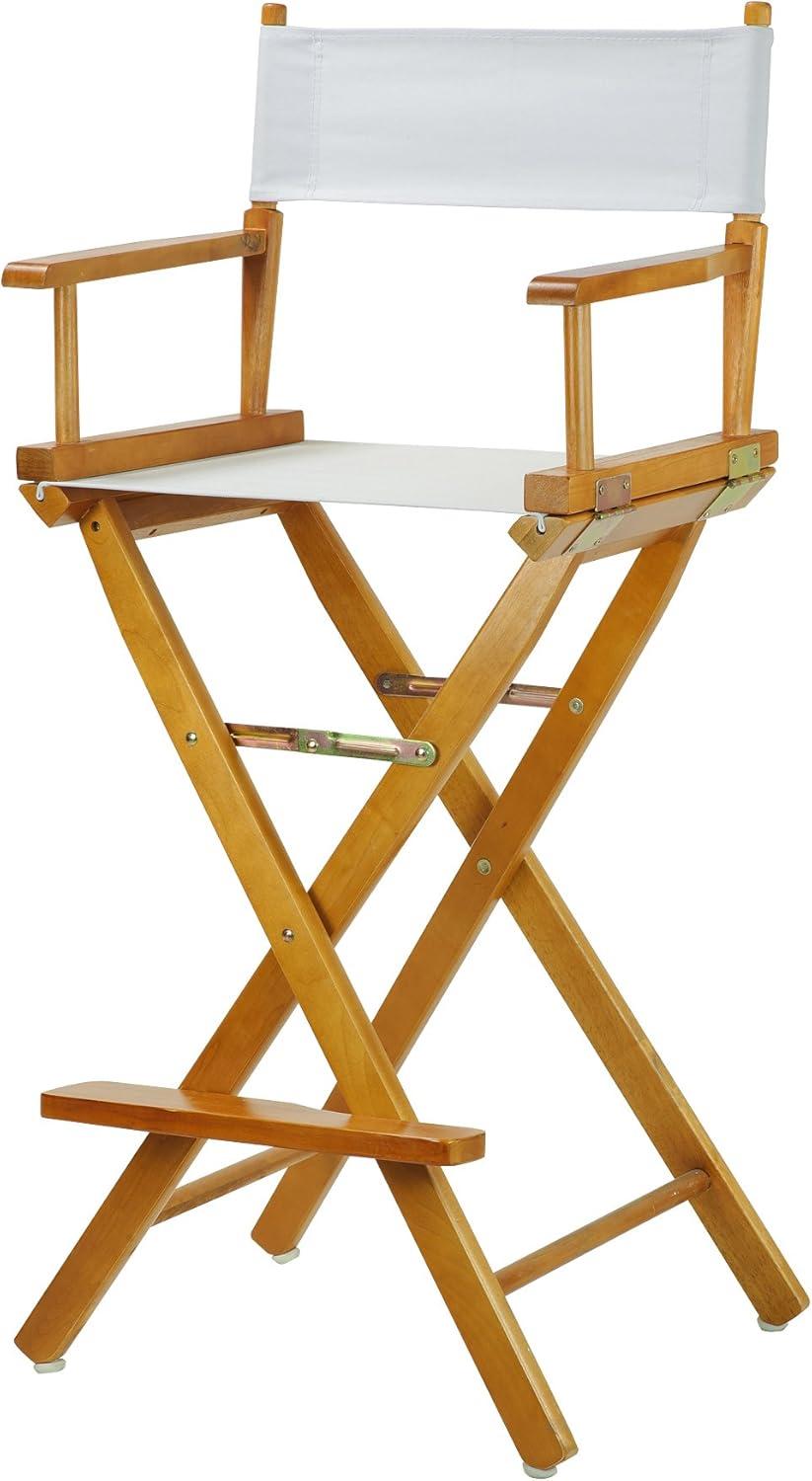 White Canvas and Wood Director's Chair, 45.5" Height