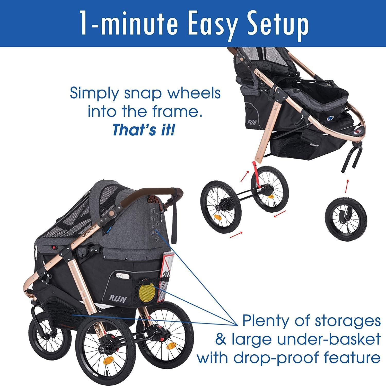 HPZ Pet Rover Run Foldable Pet Jogger Stroller
