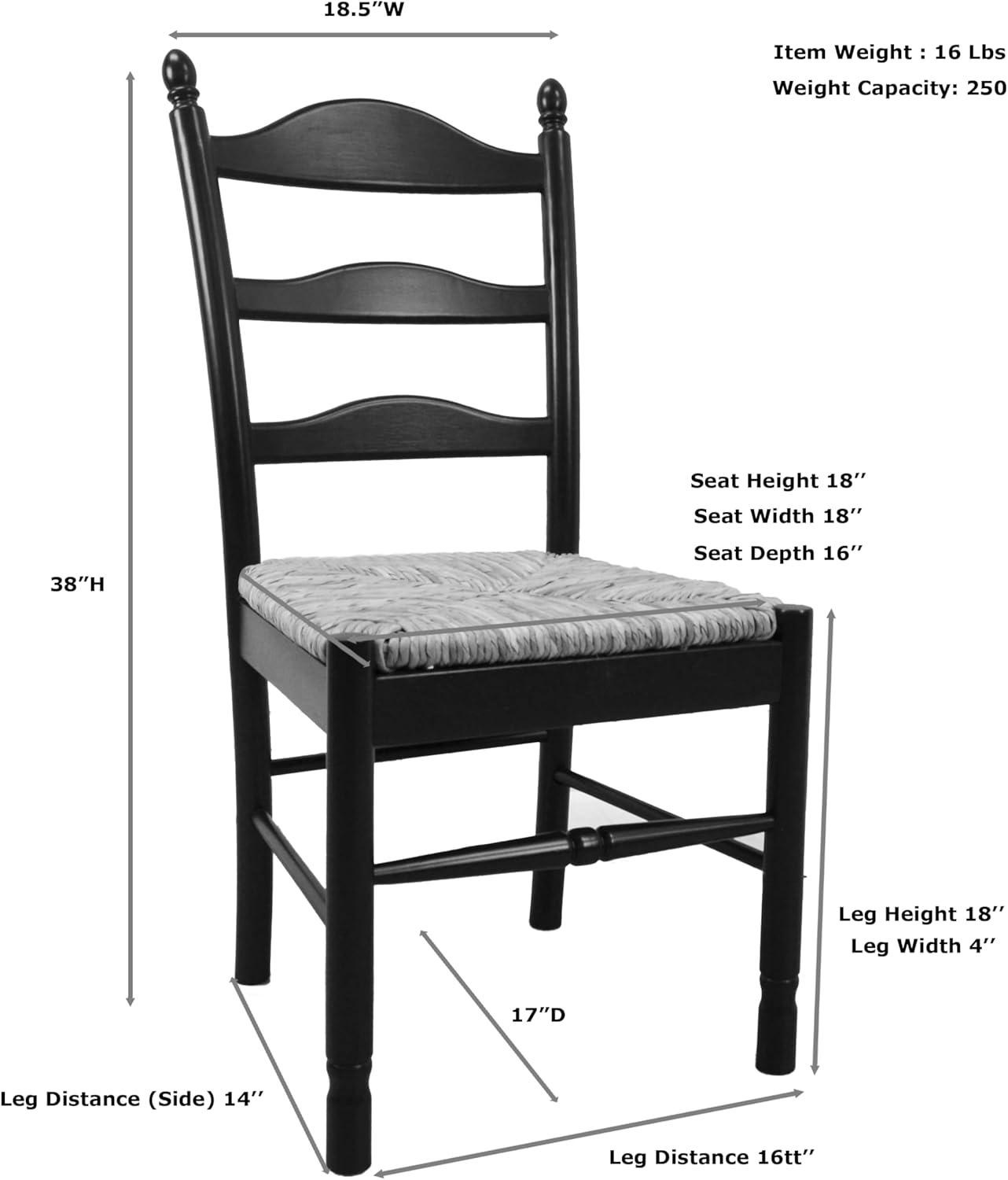 Carolina Living Aurora Rush Seat Dining Chair English Pine and Table: Woven, Ladder-Back, Wood Frame