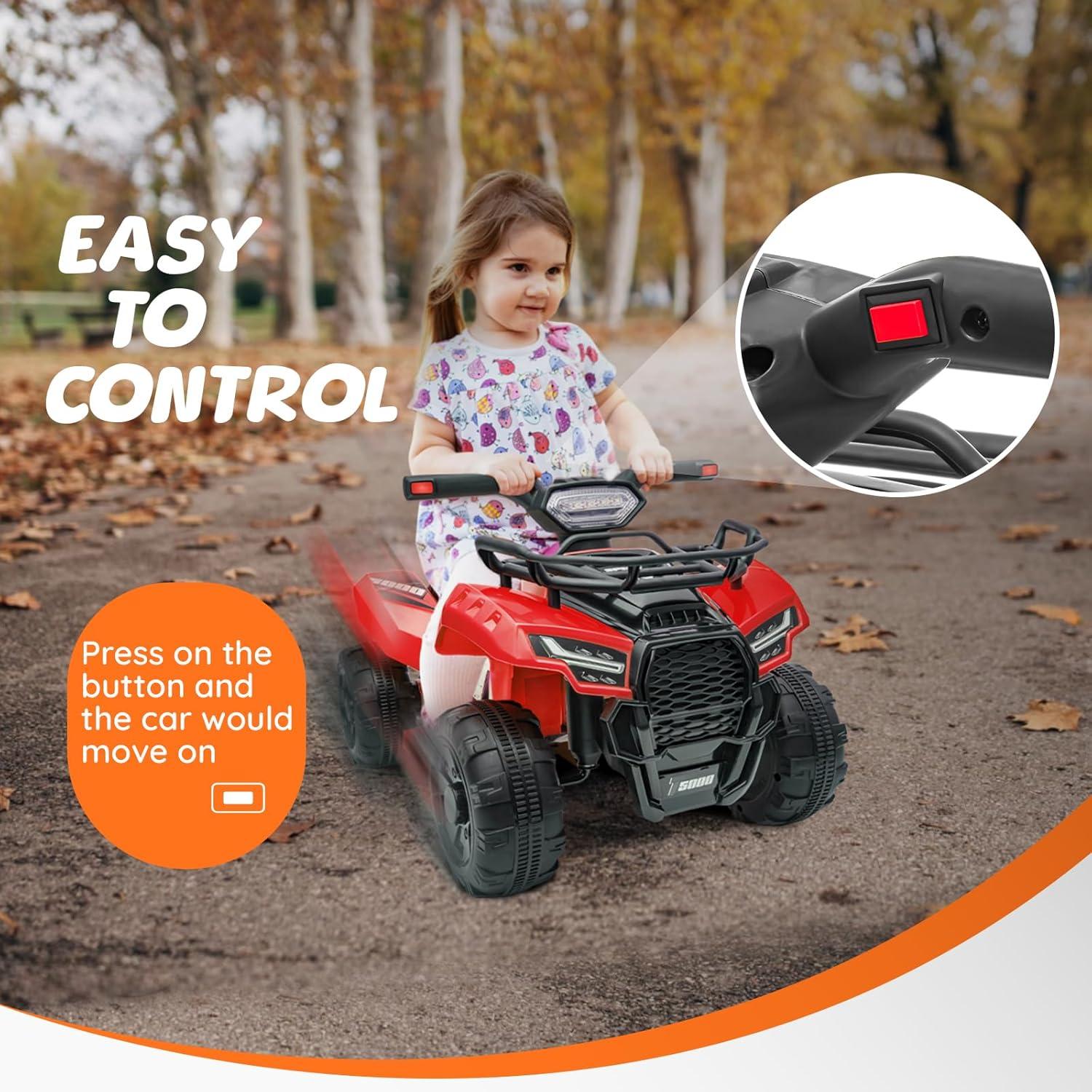 Aosom 6 Volt 1 Seater All-Terrain Vehicles Push/Pull Ride On