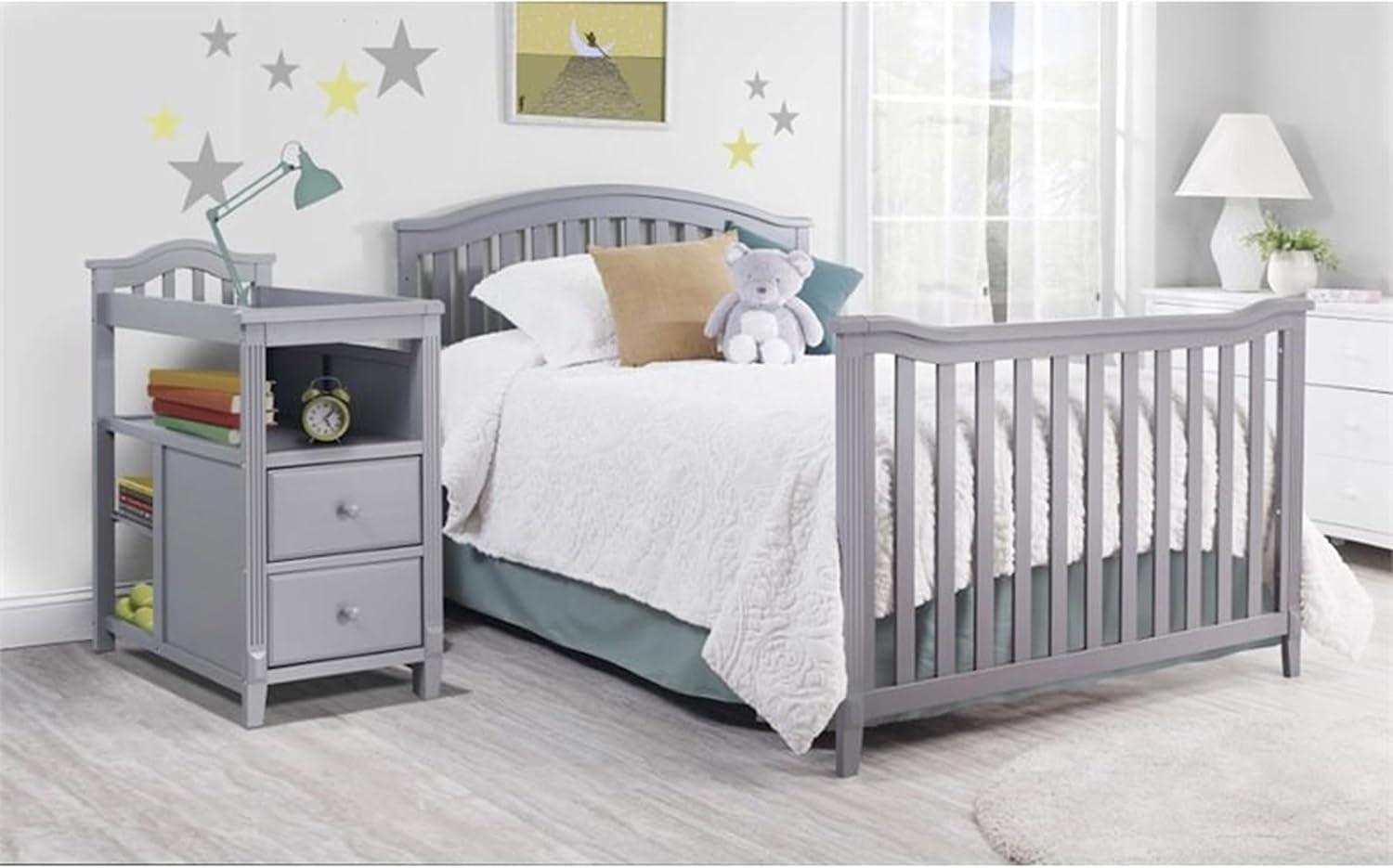 Sorelle Berkley Crib & Changer Standard Full-Sized Crib Gray