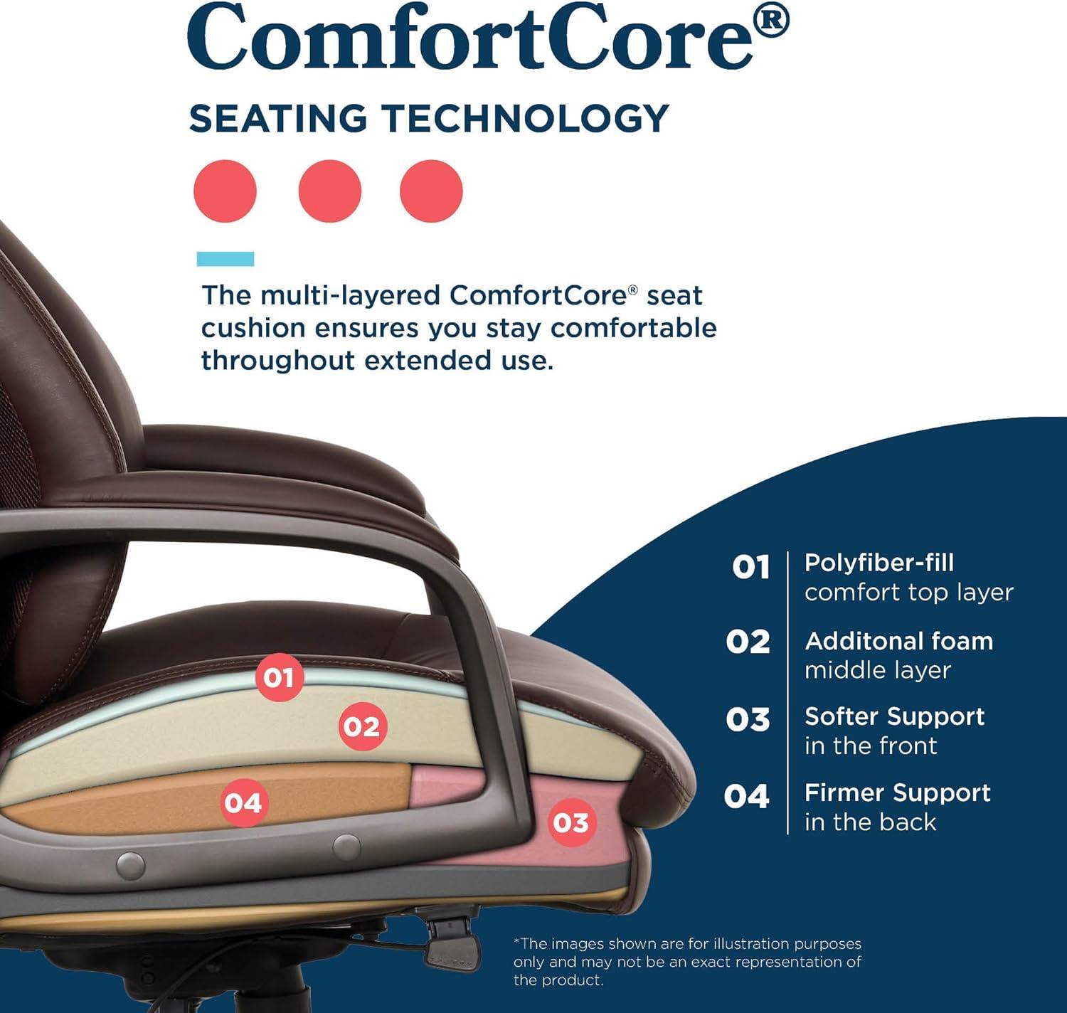 La-Z-Boy La-Z-Boy® Nova Executive Office Chair, Patented AIR Ergonomic Support Technology®, High-Back Premium Comfort & Support, Vegan PU Leather