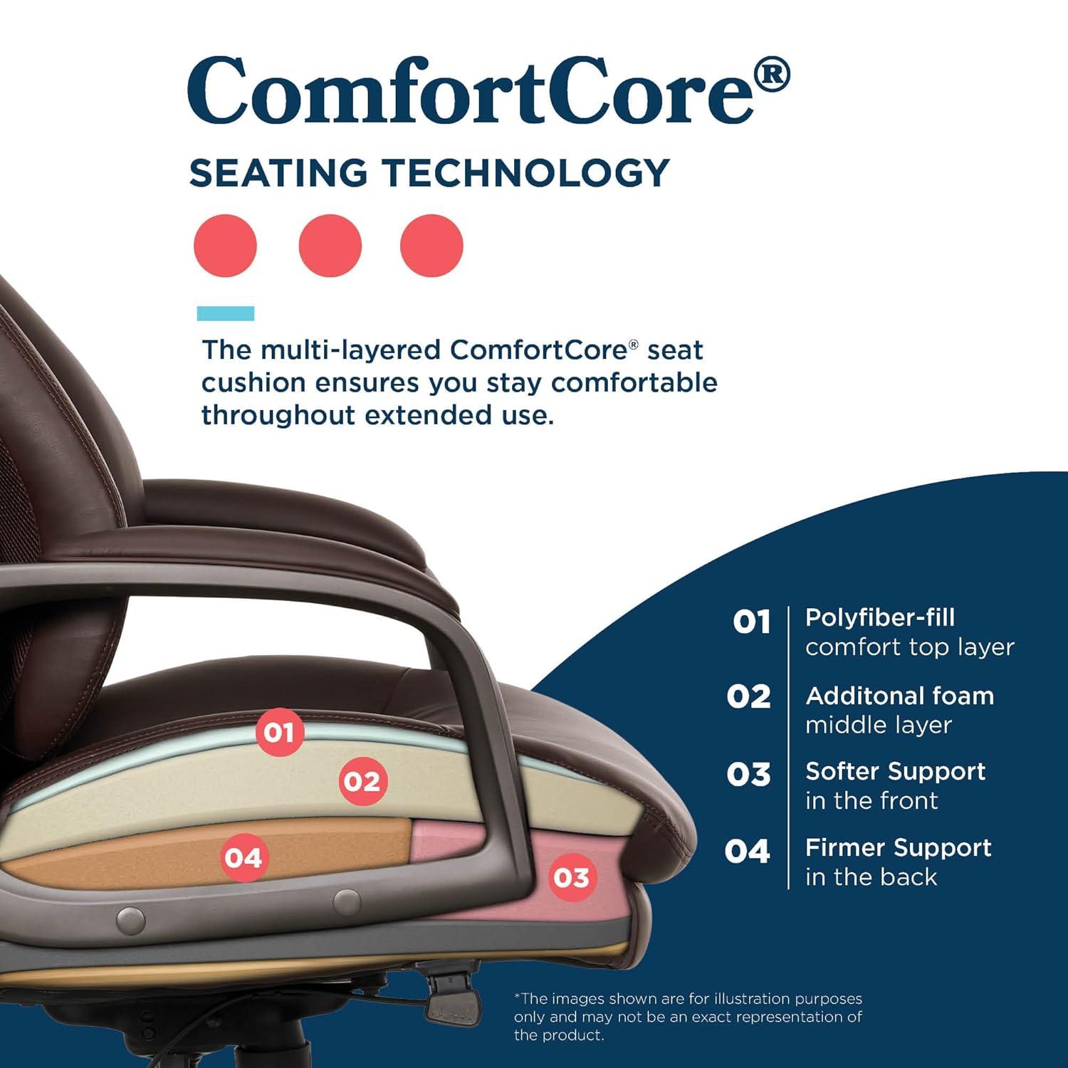 La-Z-Boy La-Z-Boy® Nova Executive Office Chair, Patented AIR Ergonomic Support Technology®, High-Back Premium Comfort & Support, Vegan PU Leather