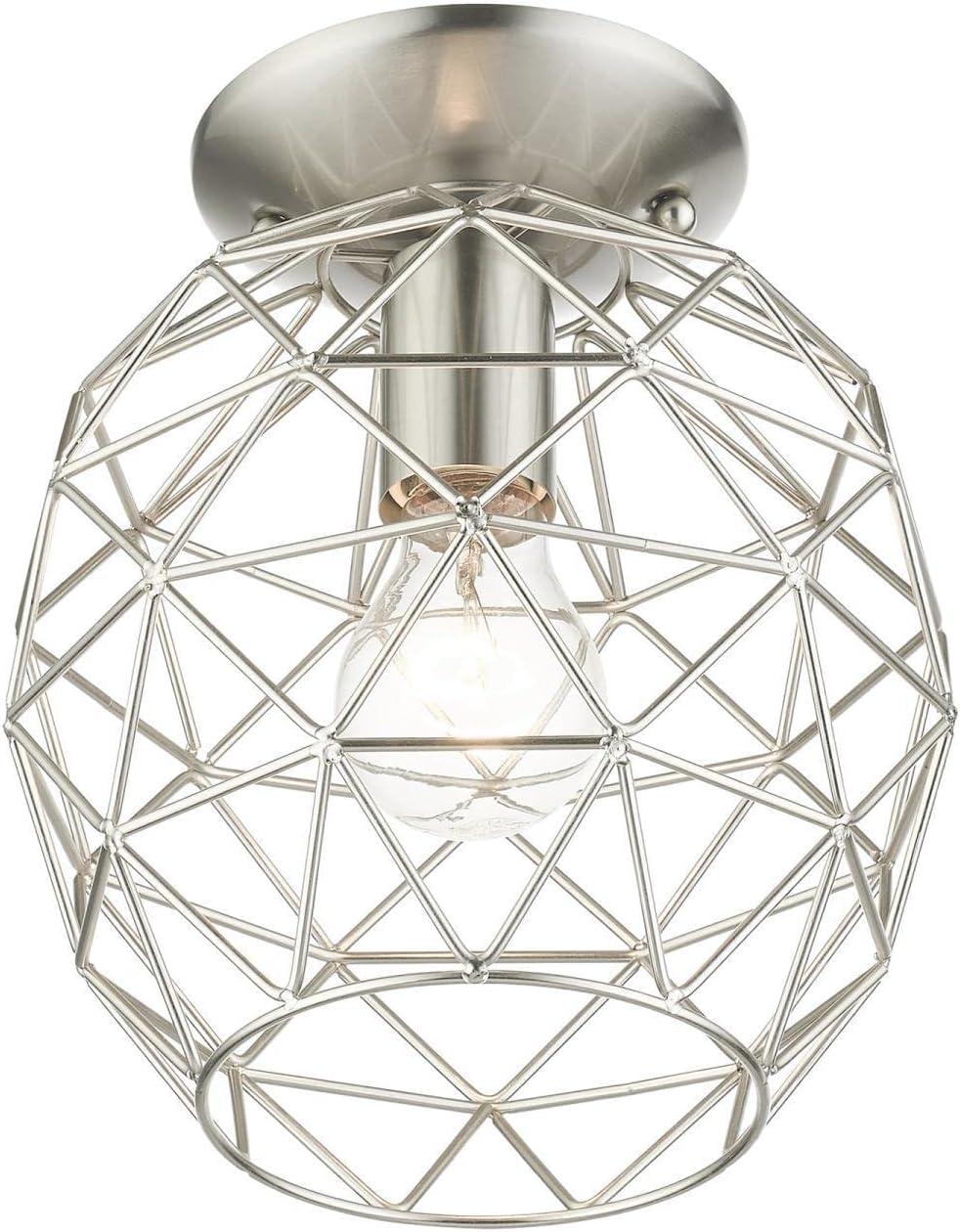 Livex Lighting Geometrix 1 - Light Flush Mount in  Brushed Nickel