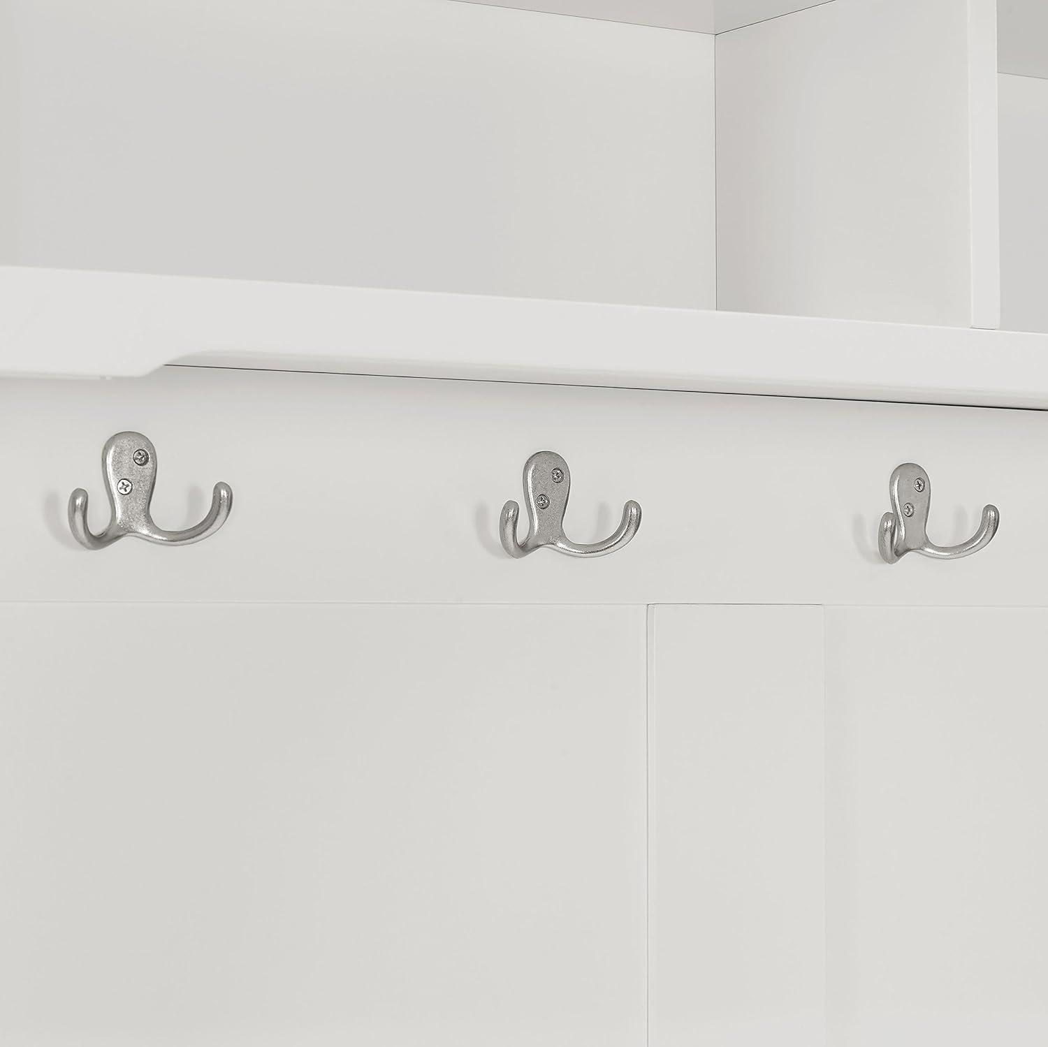 Campbell Hall Tree White - Crosley: Foyer Seating, Coat Hooks, Storage Bench, Cubbies