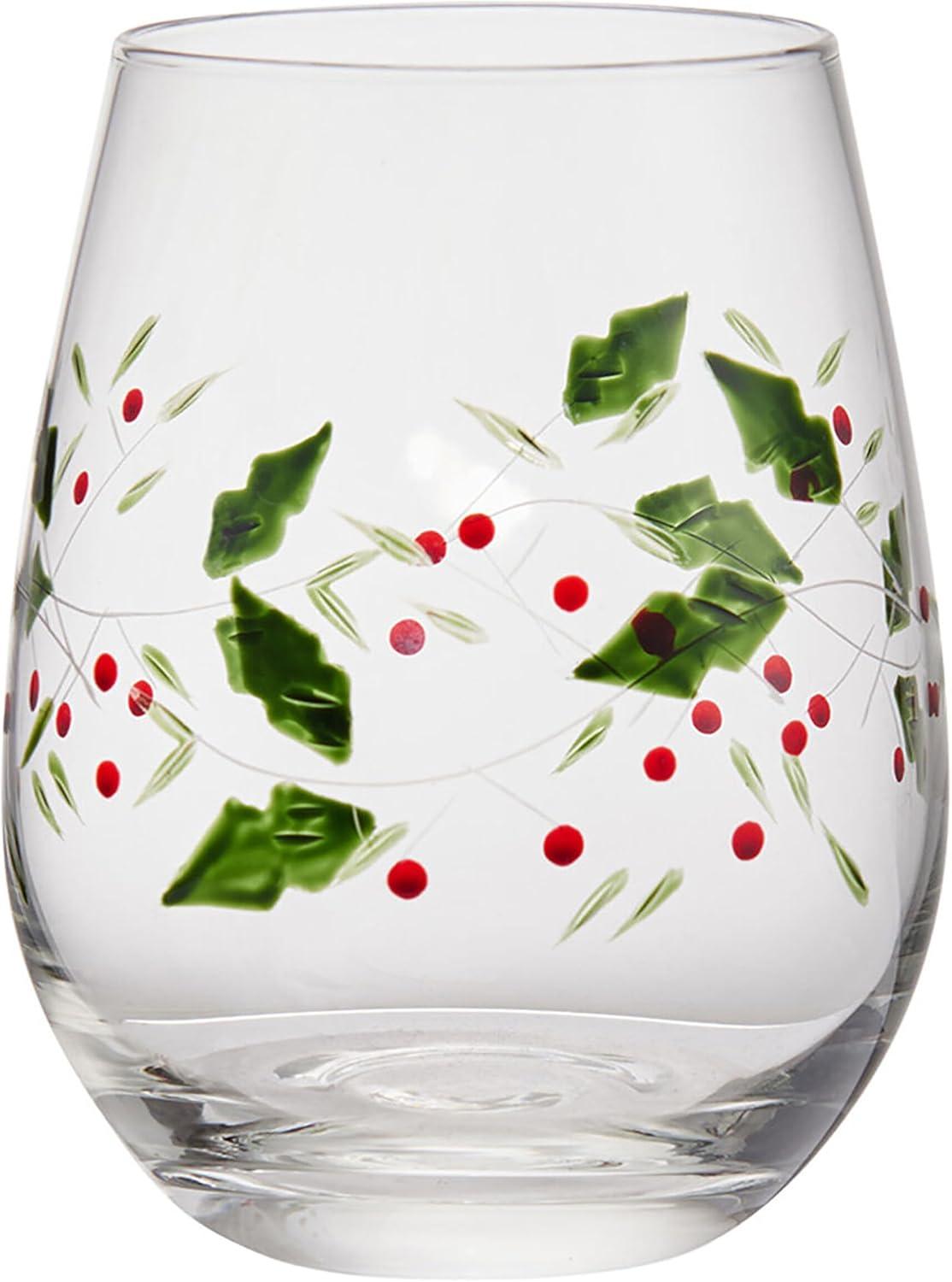 Pfaltzgraff Pfaltzgraff Winterberry 20 oz. Stemless Wine Glasses (Set of 4)