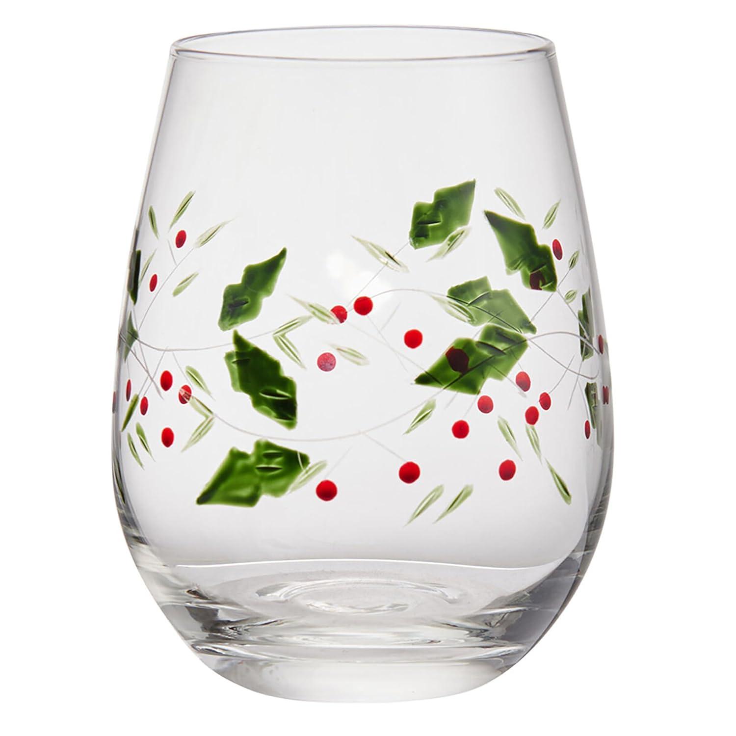 Pfaltzgraff Pfaltzgraff Winterberry 20 oz. Stemless Wine Glasses (Set of 4)
