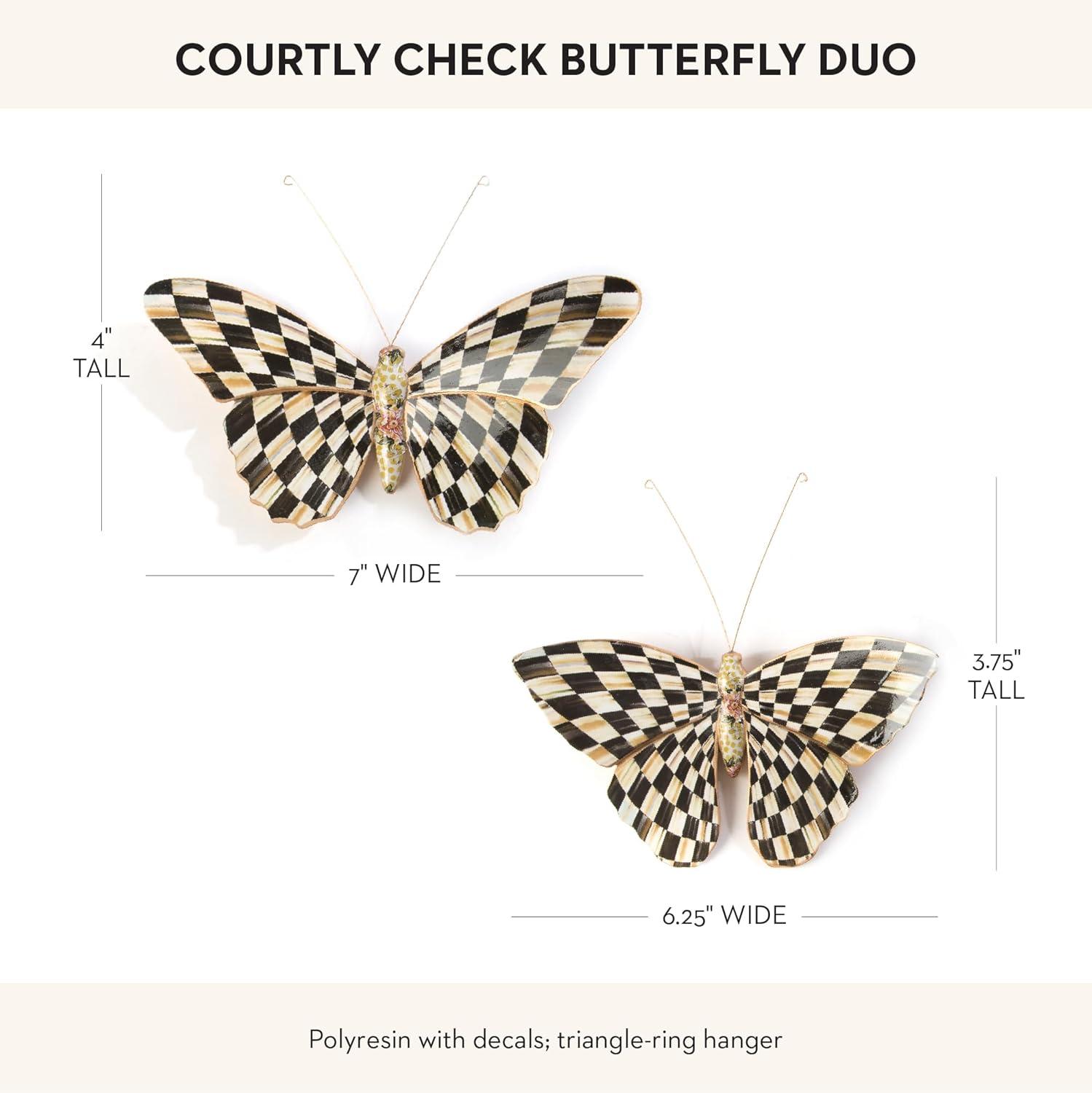 MacKenzie-Childs Courtly Check® Butterfly Duo Wall Decor 2 - Piece Set
