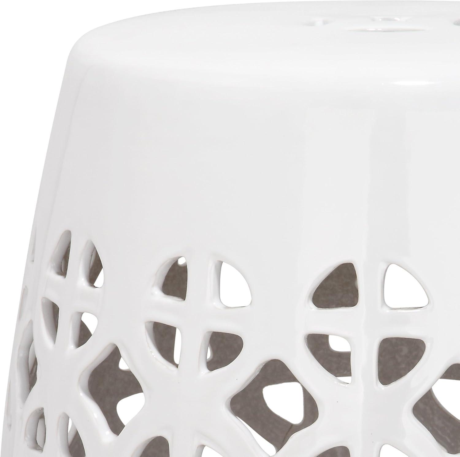 Circle Lattice Garden Stool - Indoor/Outdoor - ACS4508 - White - Safavieh