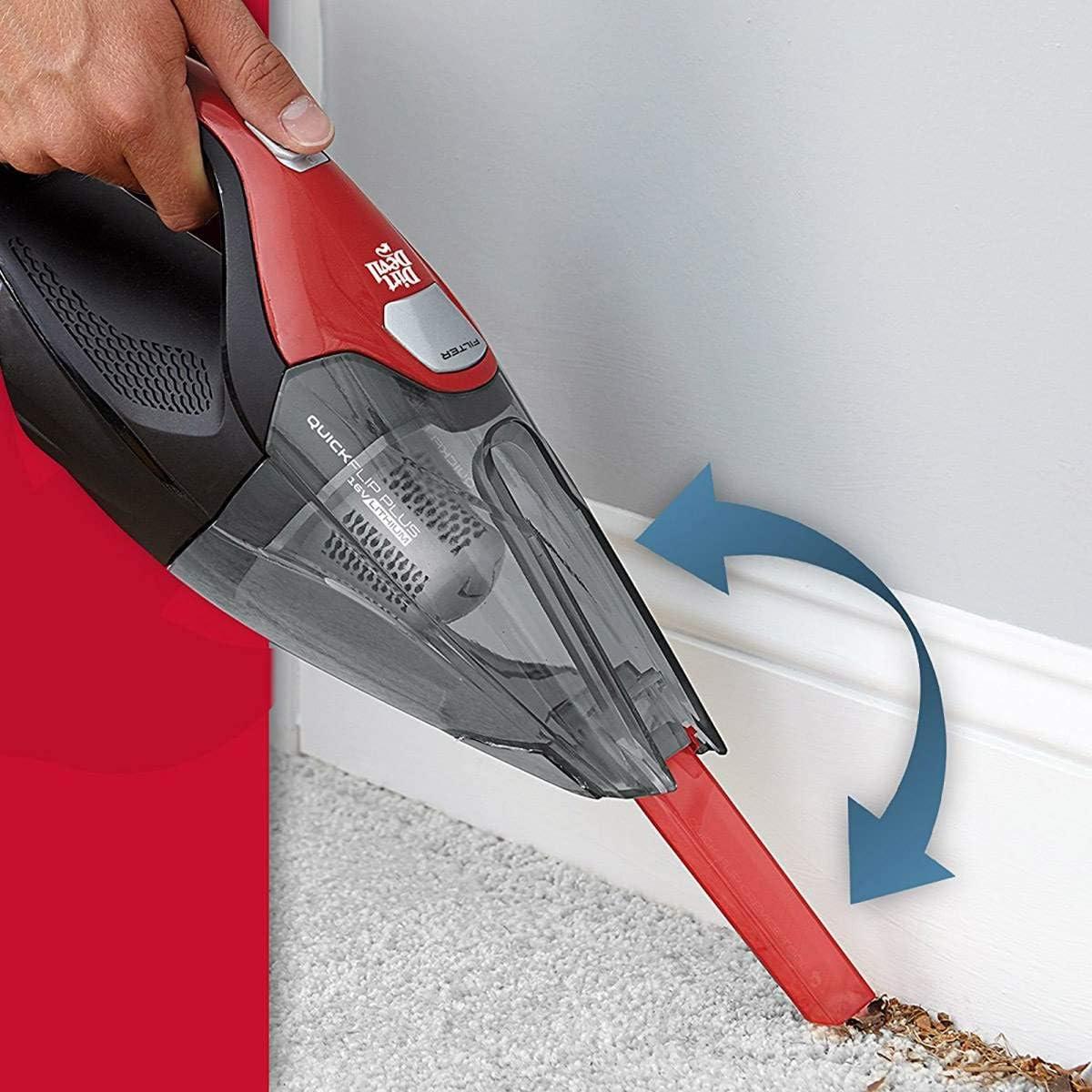 Dirt Devil QuickFlip Plus 16V Cordless Handheld Vacuum Cleaner, Powerful Suction, Lightweight, Includes Quick Flip Crevice Tool, Stair & Upholstery Tool, Rechargeable Battery, Portable Vacuum Cleaner