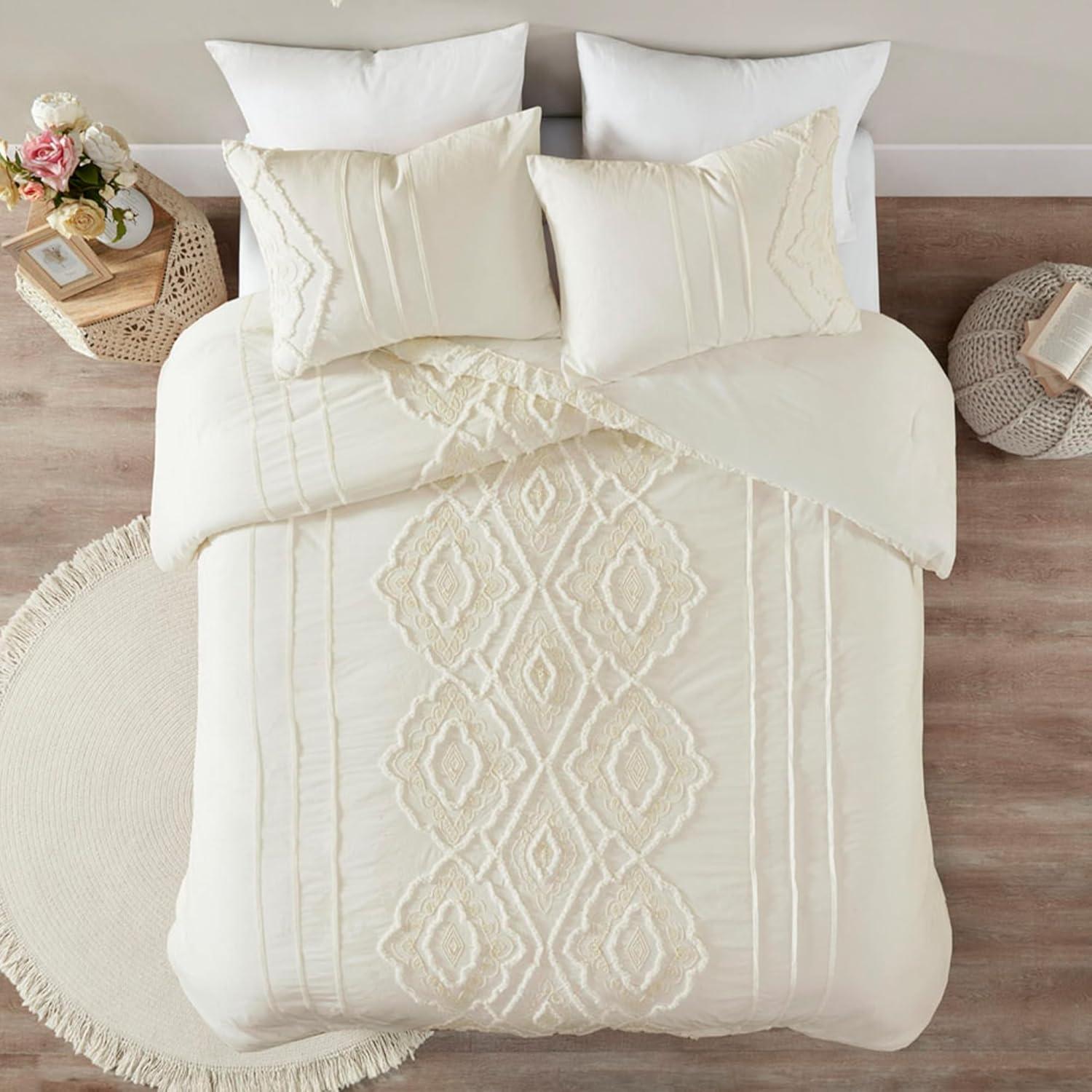 Margot Boho Style Embroidered 100% Cotton Comforter Set