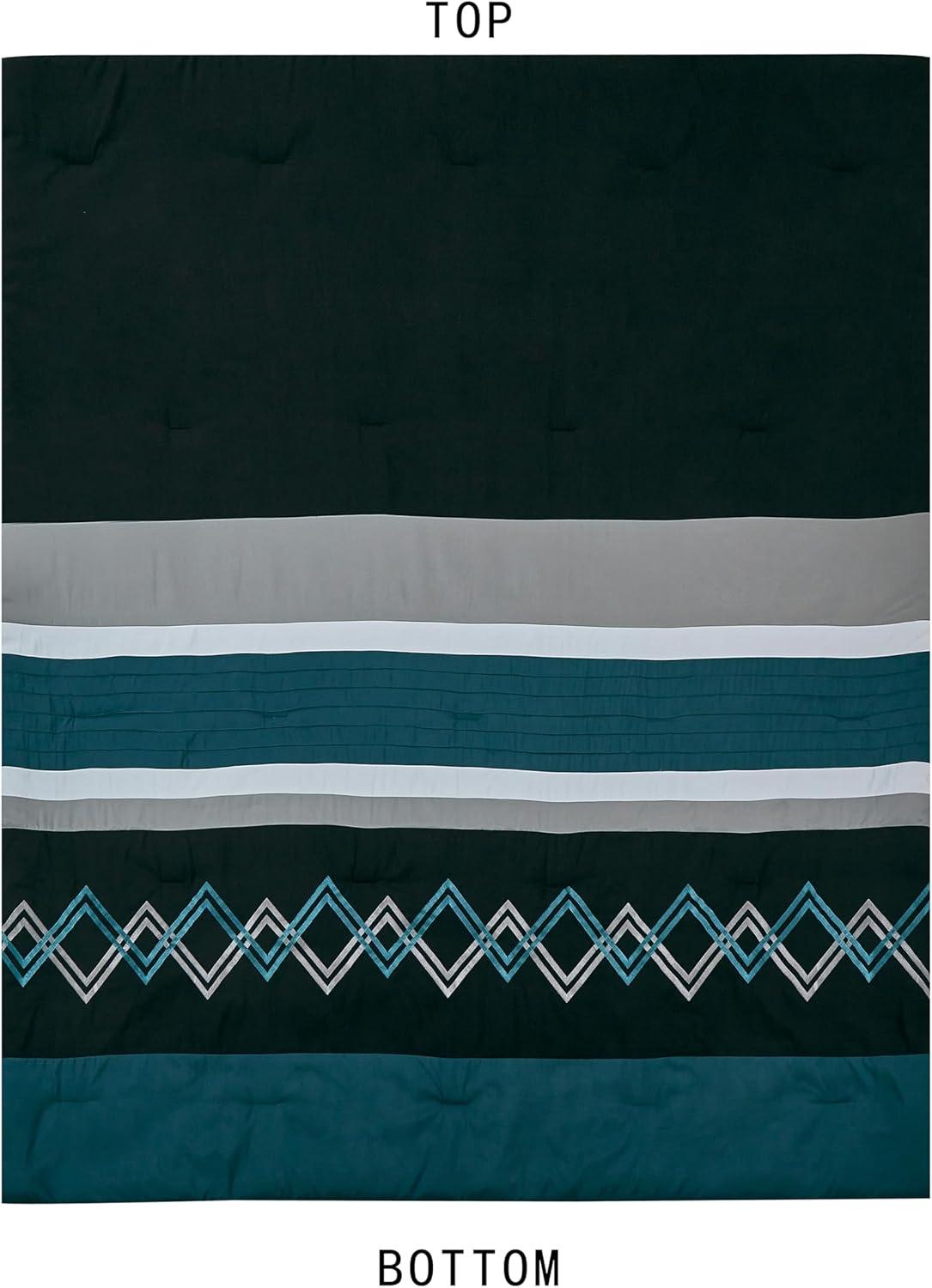 Chezmoi Collection Microfiber Modern & Contemporary 7 Piece Comforter Set