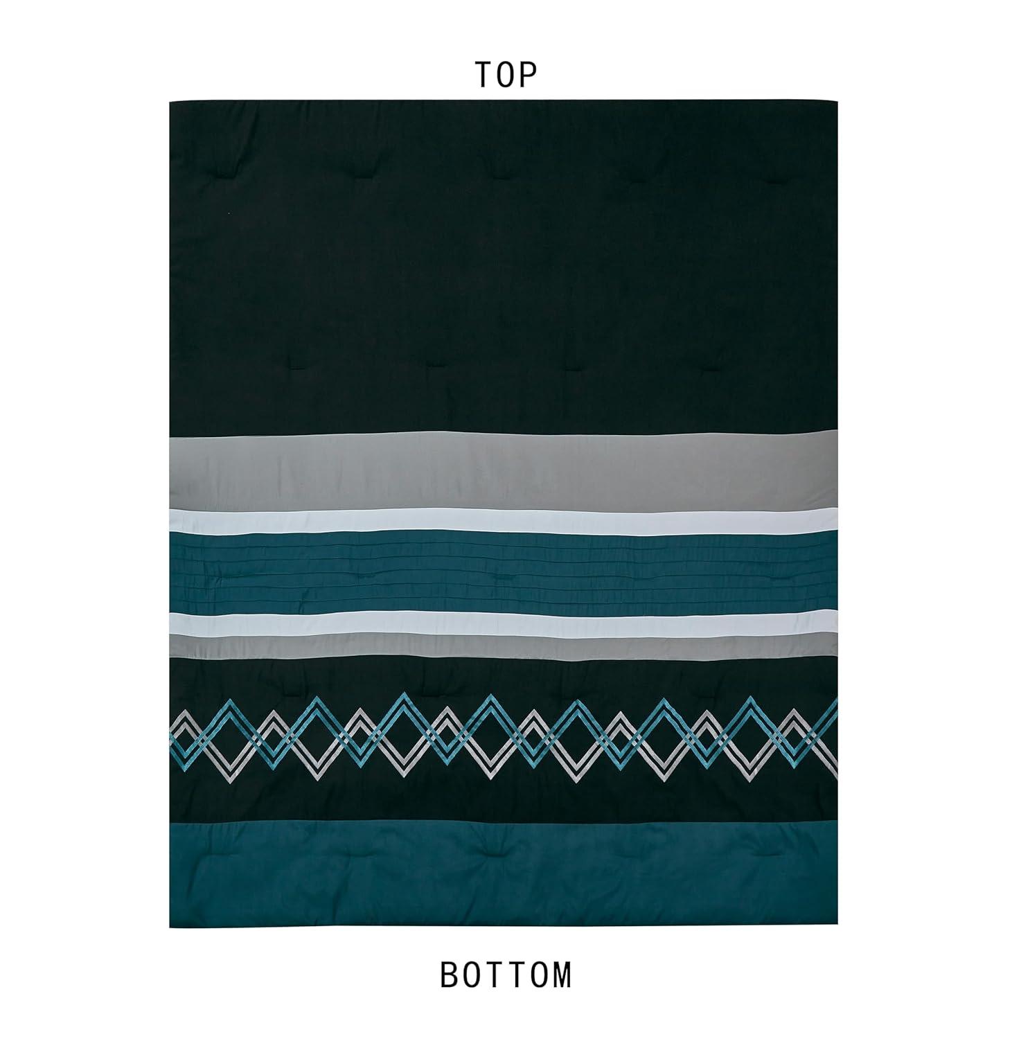 Chezmoi Collection Microfiber Modern & Contemporary 7 Piece Comforter Set