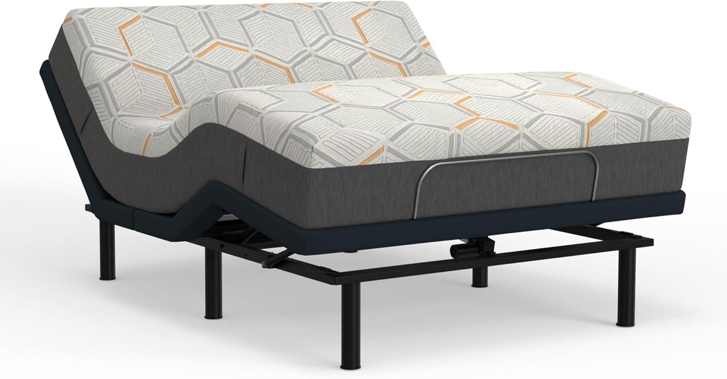 Blissful Nights e4 Queen Adjustable Bed Base Frame with 12" Medium Firm Copper and Gel Infused Memory Foam Mattress