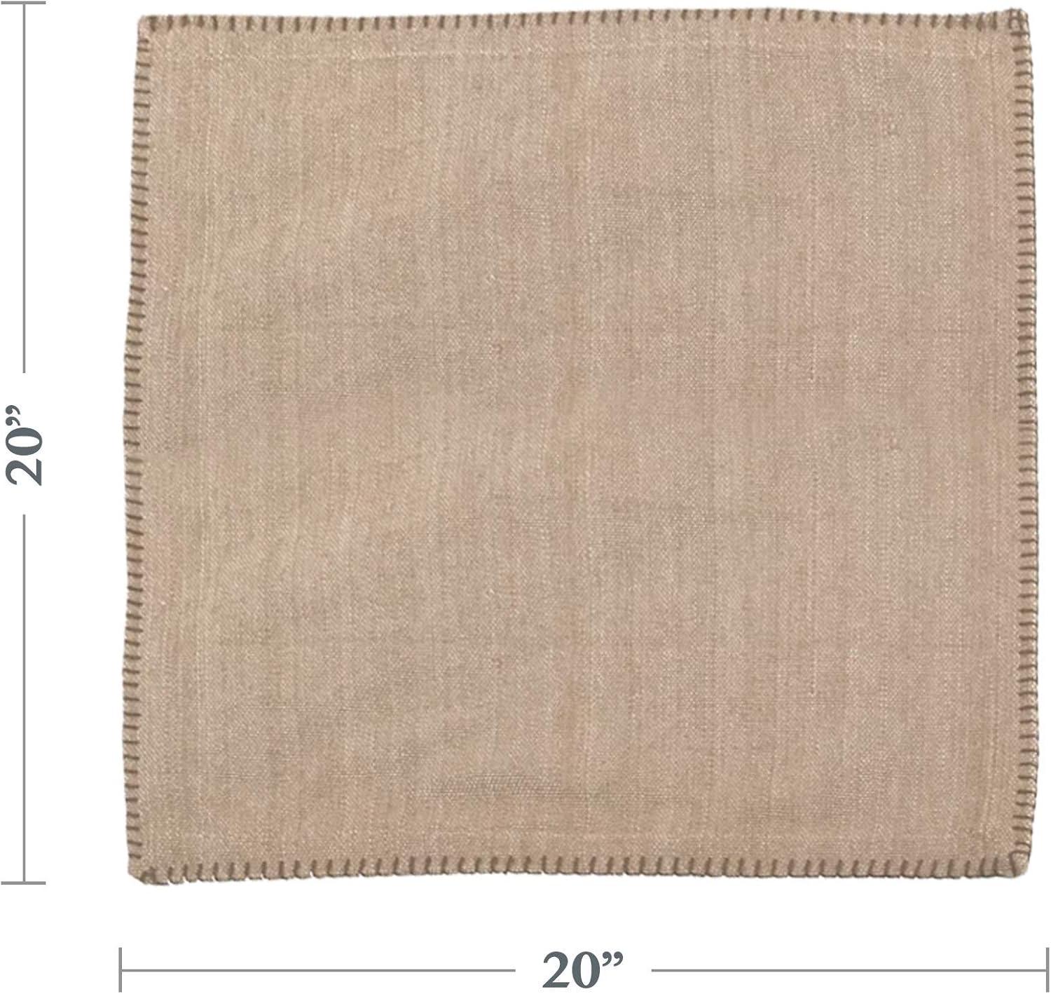 Natural Cotton Whipstitched Napkin Set of 4