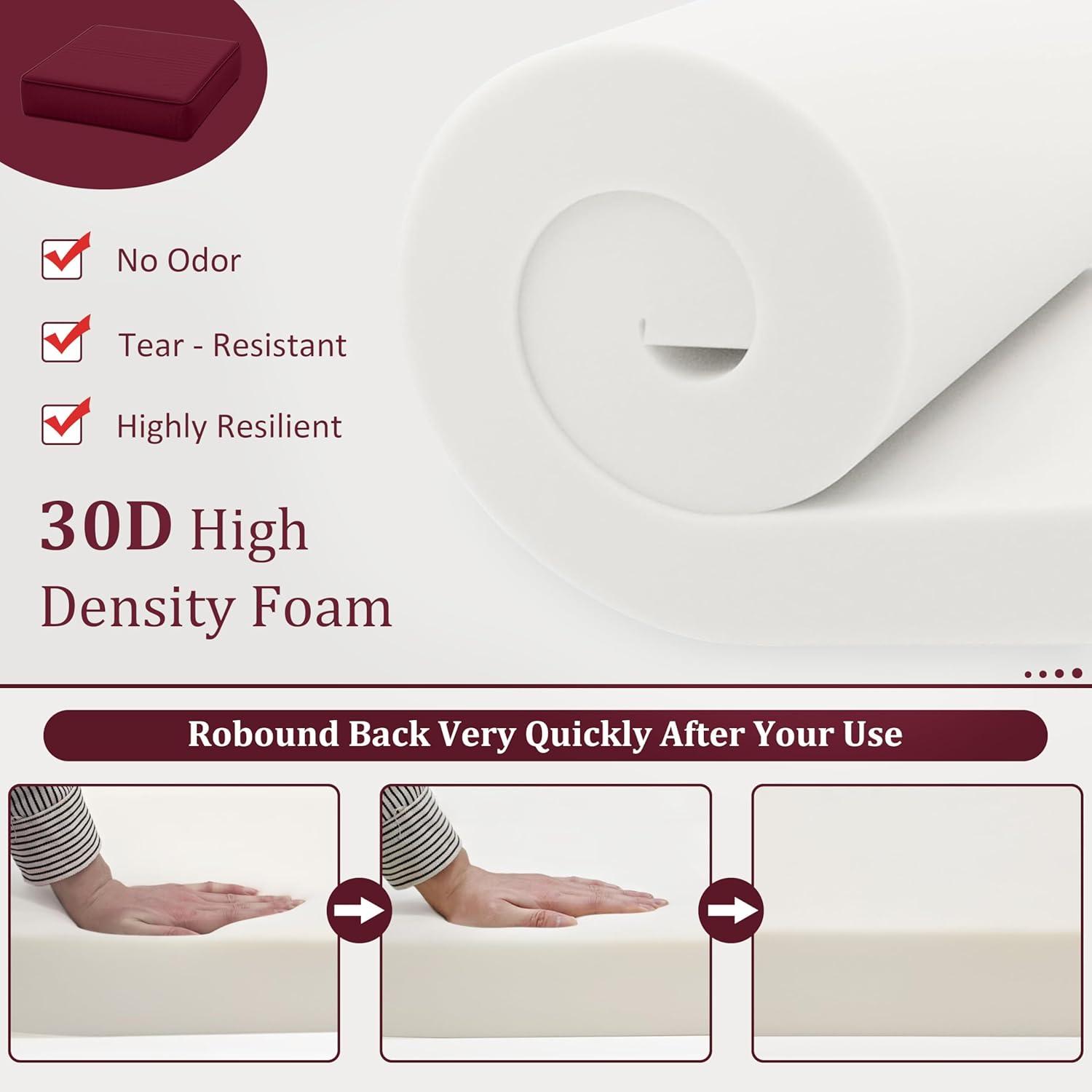 Kimunuk 14 Piece Outdoor Furniture Replacement Cushions, 5" Foam Foam High-Density, Fits 6-Seat Sectional Rattan Conversation Set, Patio Water-Resistant Sofa Cushions, Light Grey