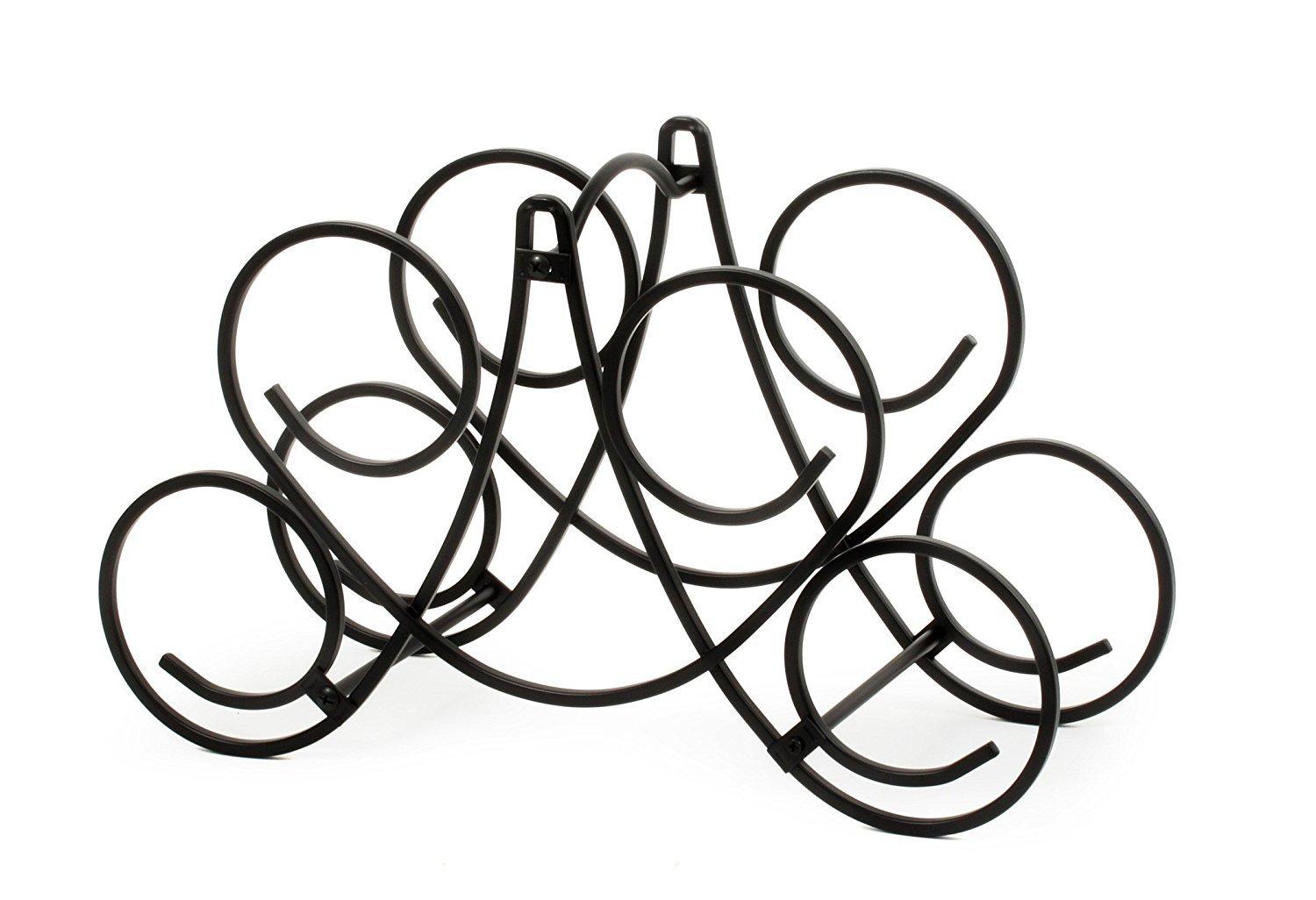 Bordeaux 9.75 in. x 16.5 in. x 7.5 in. Steel Knock Down 5-Bottle Wine Rack in Black